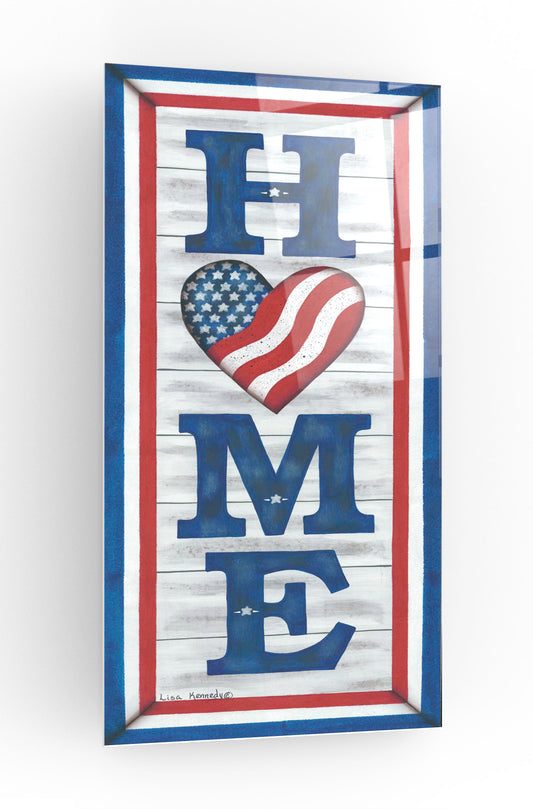 Epic Art 'Patriotic Home' by Lisa Kennedy, Acrylic Glass Wall Art