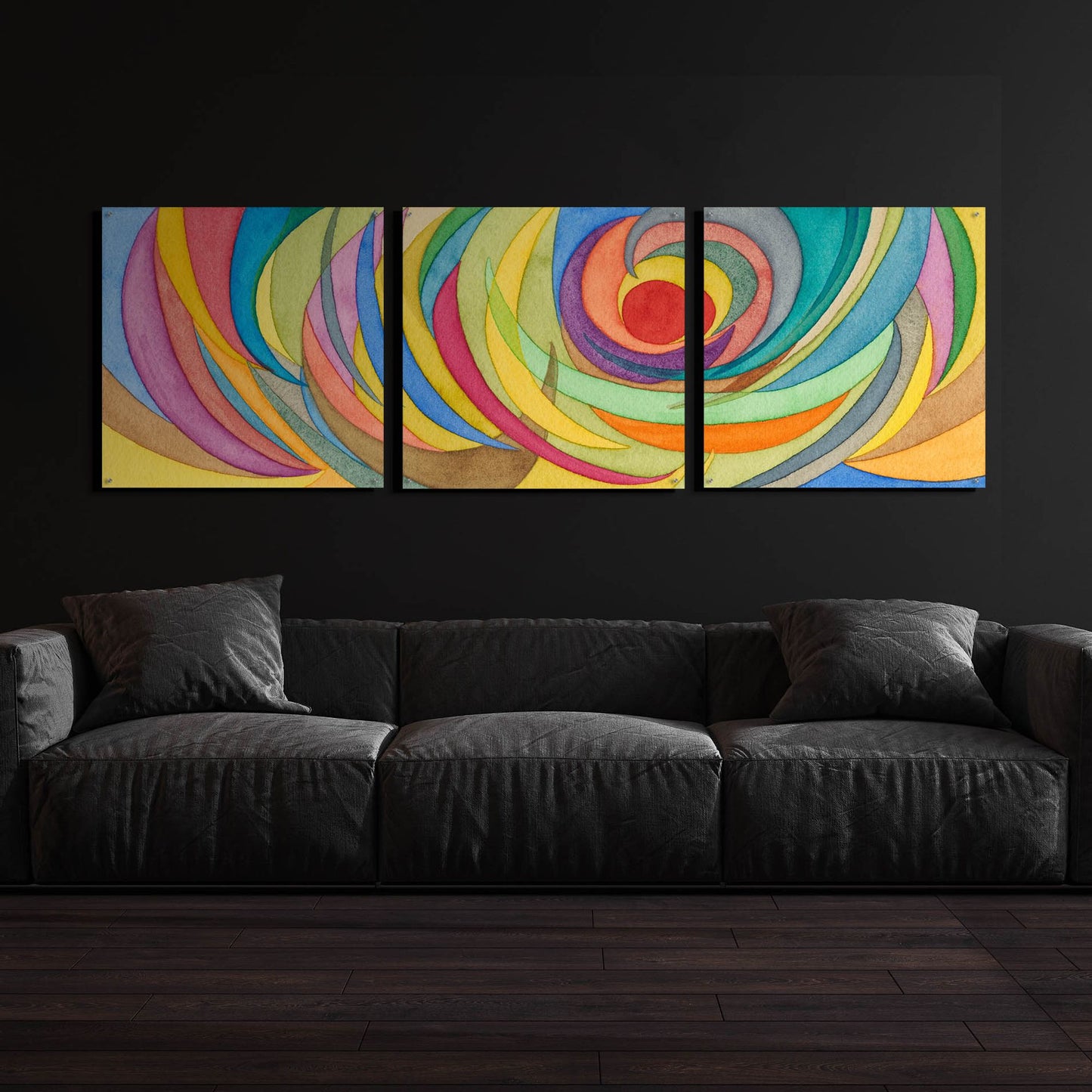 Epic Art 'Watercolor Arches I' by Nikki Galapon, Acrylic Glass Wall Art, 3 Piece Set,108x36