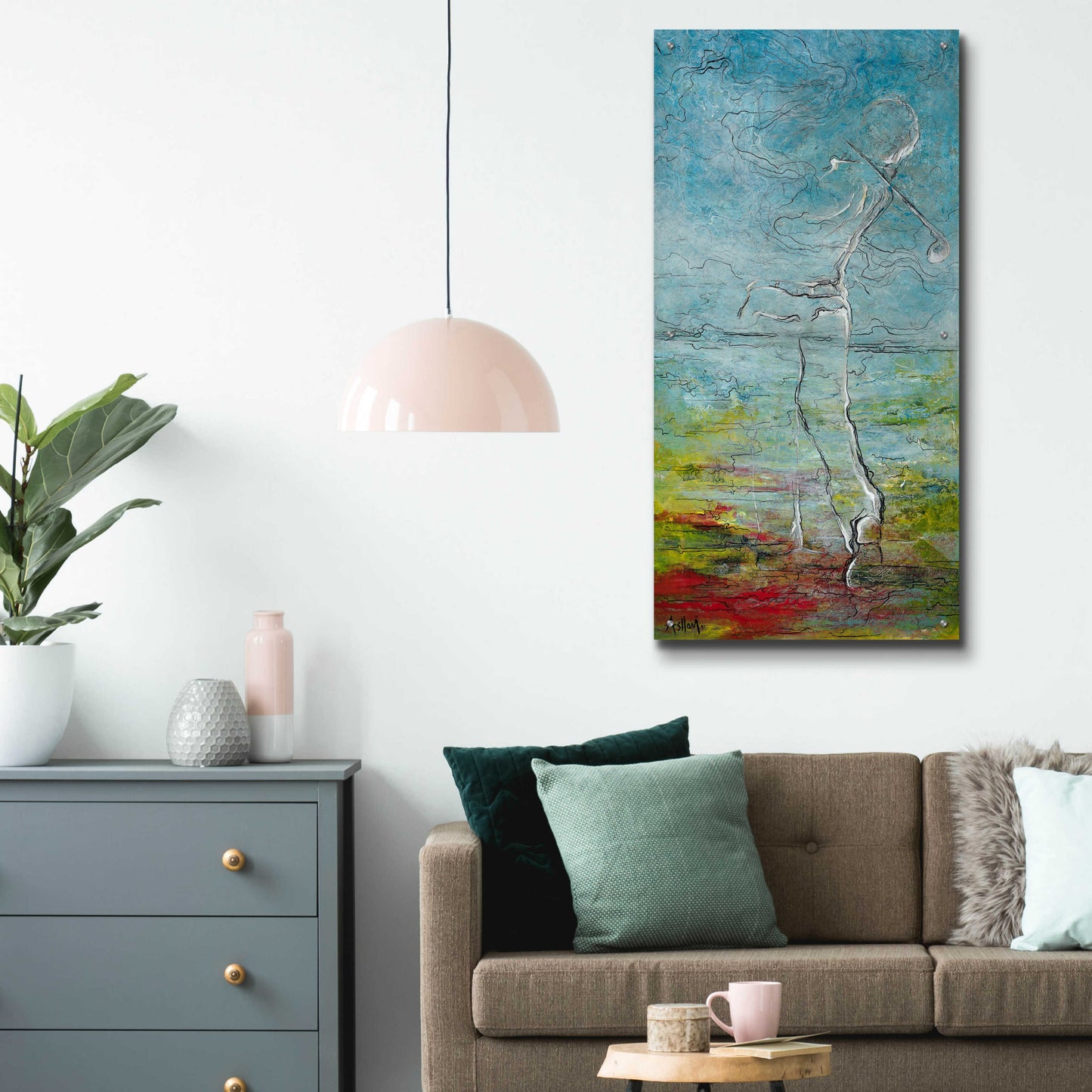 Epic Art 'The Golfer' by Samedin Asllani, Acrylic Glass Wall Art,24x48