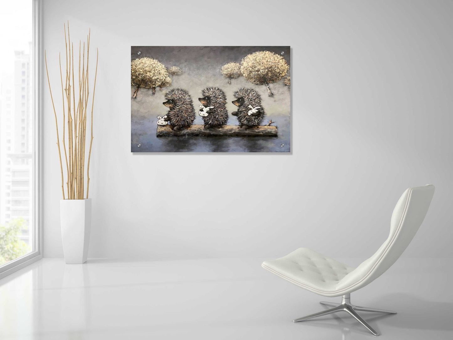 Epic Art 'Hedgehog Dreamland' by Alexander Gunin, Acrylic Glass Wall Art,36x24