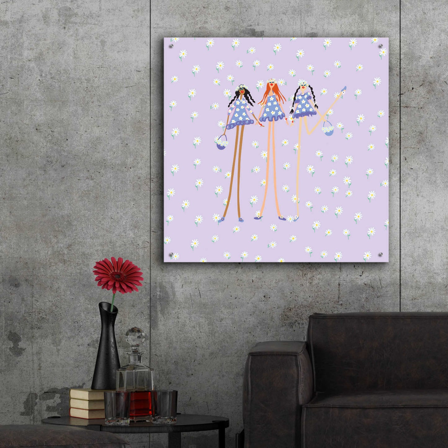 Epic Art 'Flower Girls' by Caroline Benchétrit Acrylic Glass Wall Art,36x36
