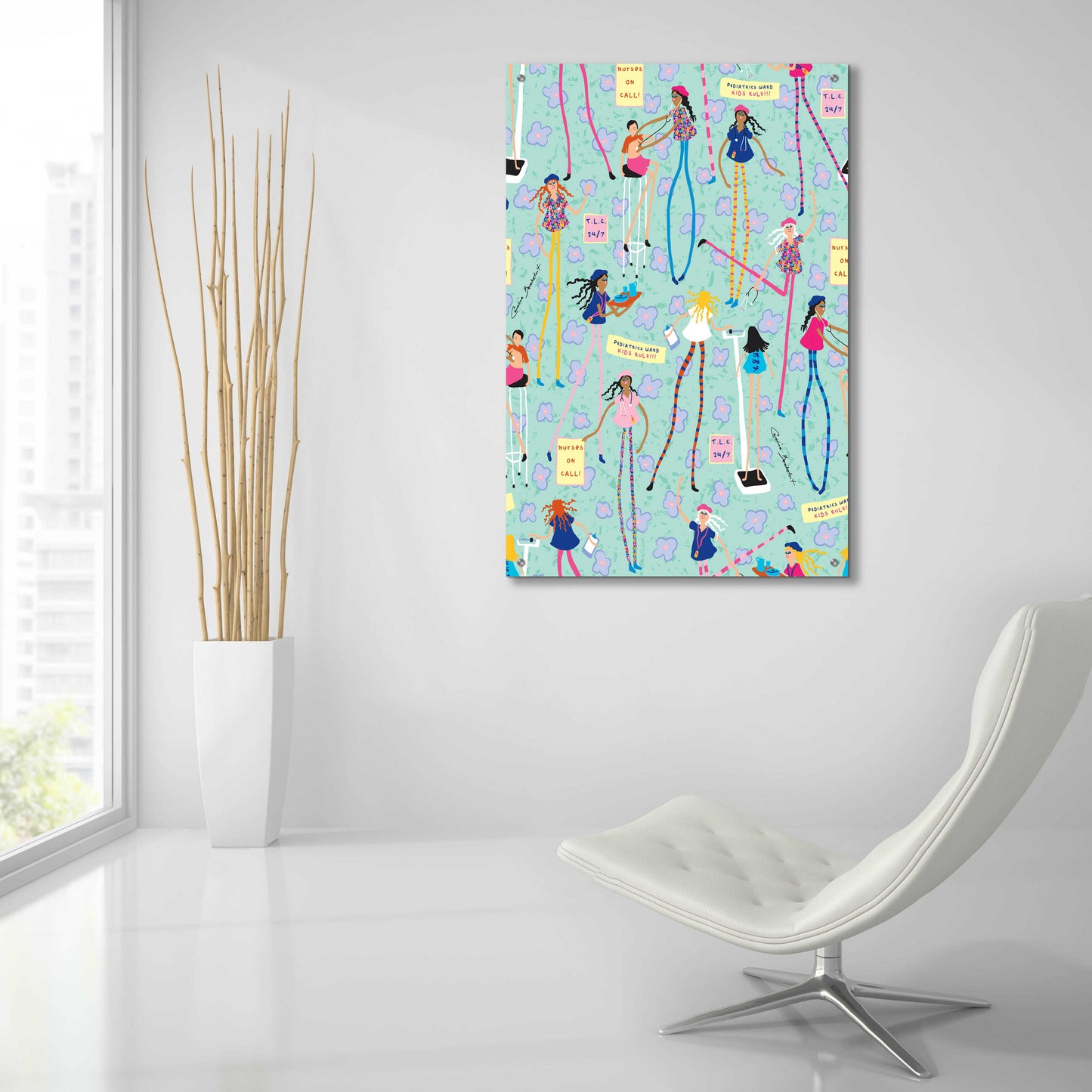 Epic Art 'Nurse Girls' by Caroline Benchétrit Acrylic Glass Wall Art,24x36