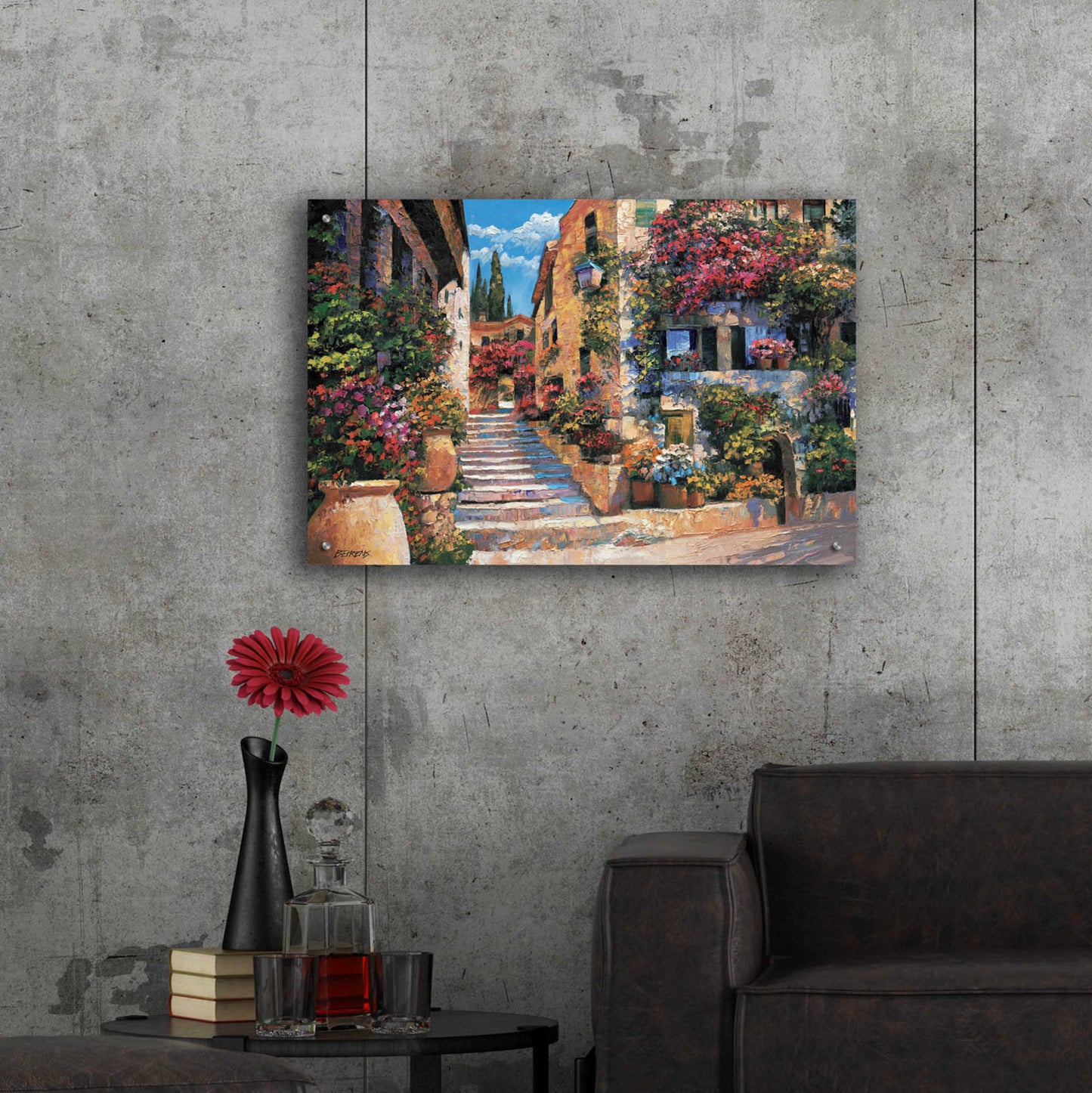 Epic Art 'Riviera Stairs' by Howard Behrens Acrylic Glass Wall Art,36x24