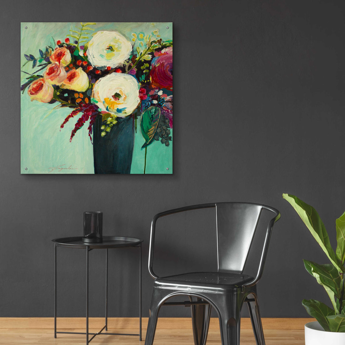 Epic Art 'Ode to Summer 9' by Jacqueline Brewer Acrylic Glass Wall Art,36x36