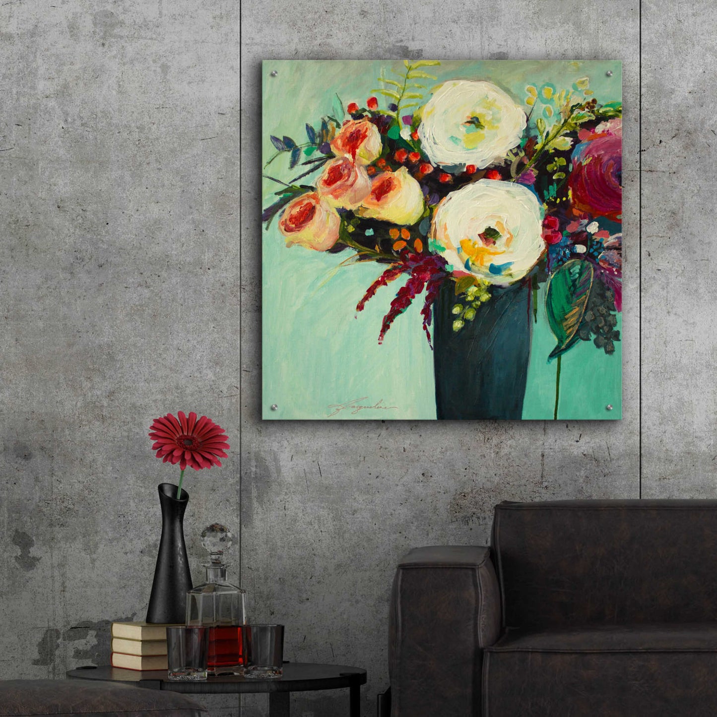 Epic Art 'Ode to Summer 9' by Jacqueline Brewer Acrylic Glass Wall Art,36x36