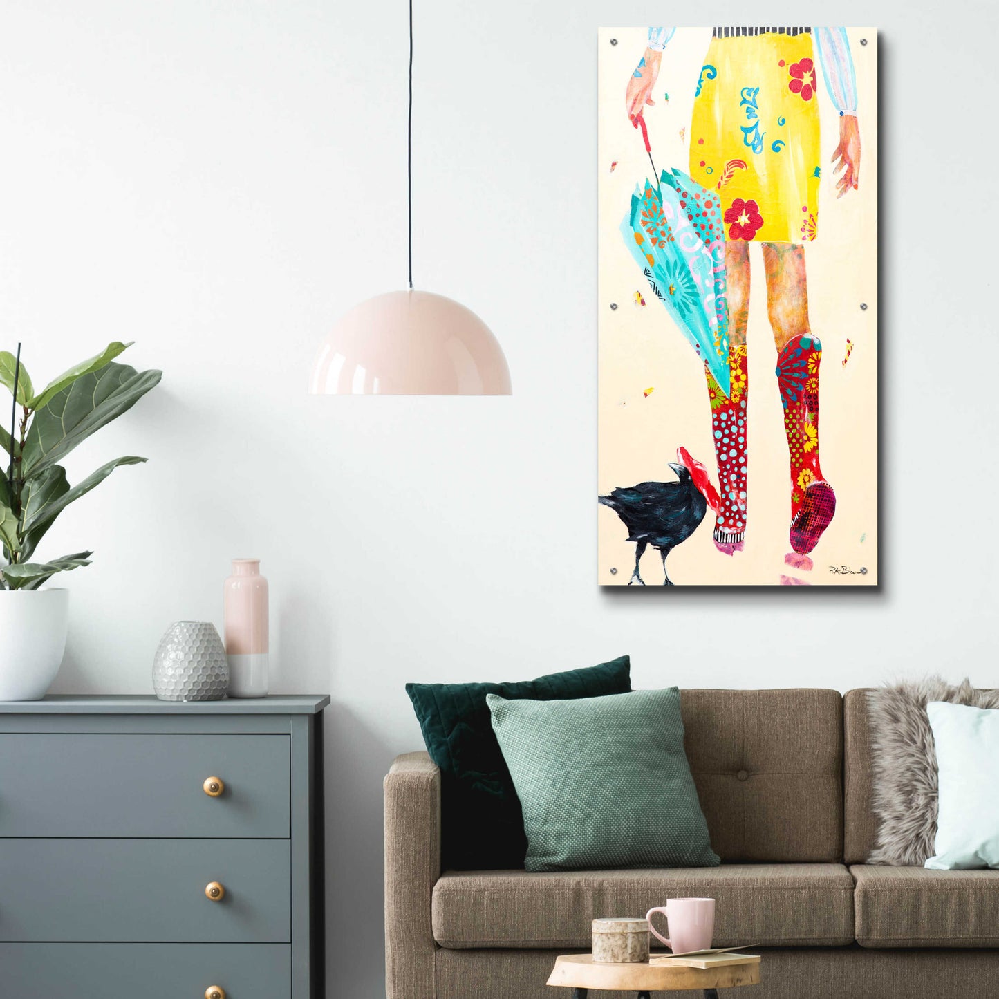 Epic Art 'Rainy Day Companions' by Pamela K. Beer Acrylic Glass Wall Art,24x48