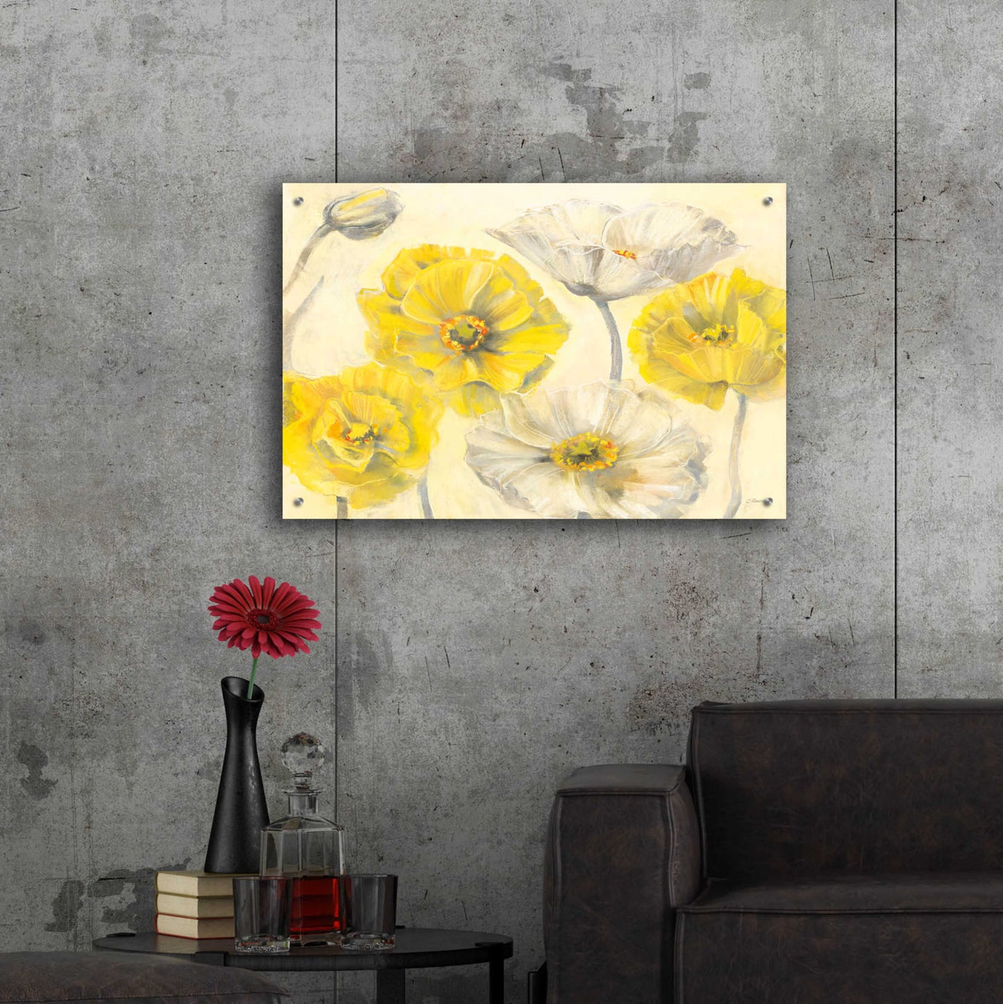Epic Art 'Comtemporary Poppies I' by Carol Rowan, Acrylic Glass Wall Art,36x24
