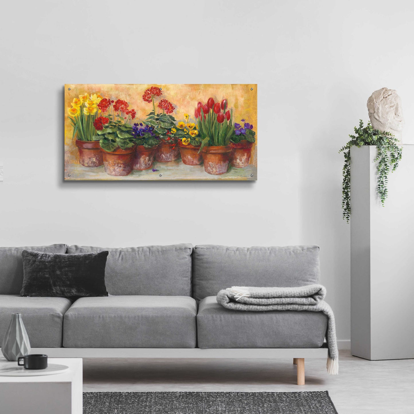 Epic Art 'Spring In The Greenhouse' by Carol Rowan, Acrylic Glass Wall Art,48x24