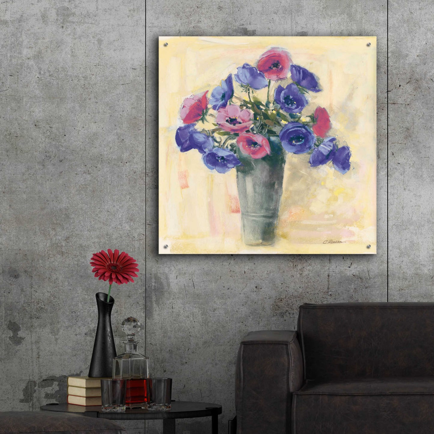 Epic Art 'Anemones I' by Carol Rowan, Acrylic Glass Wall Art,36x36