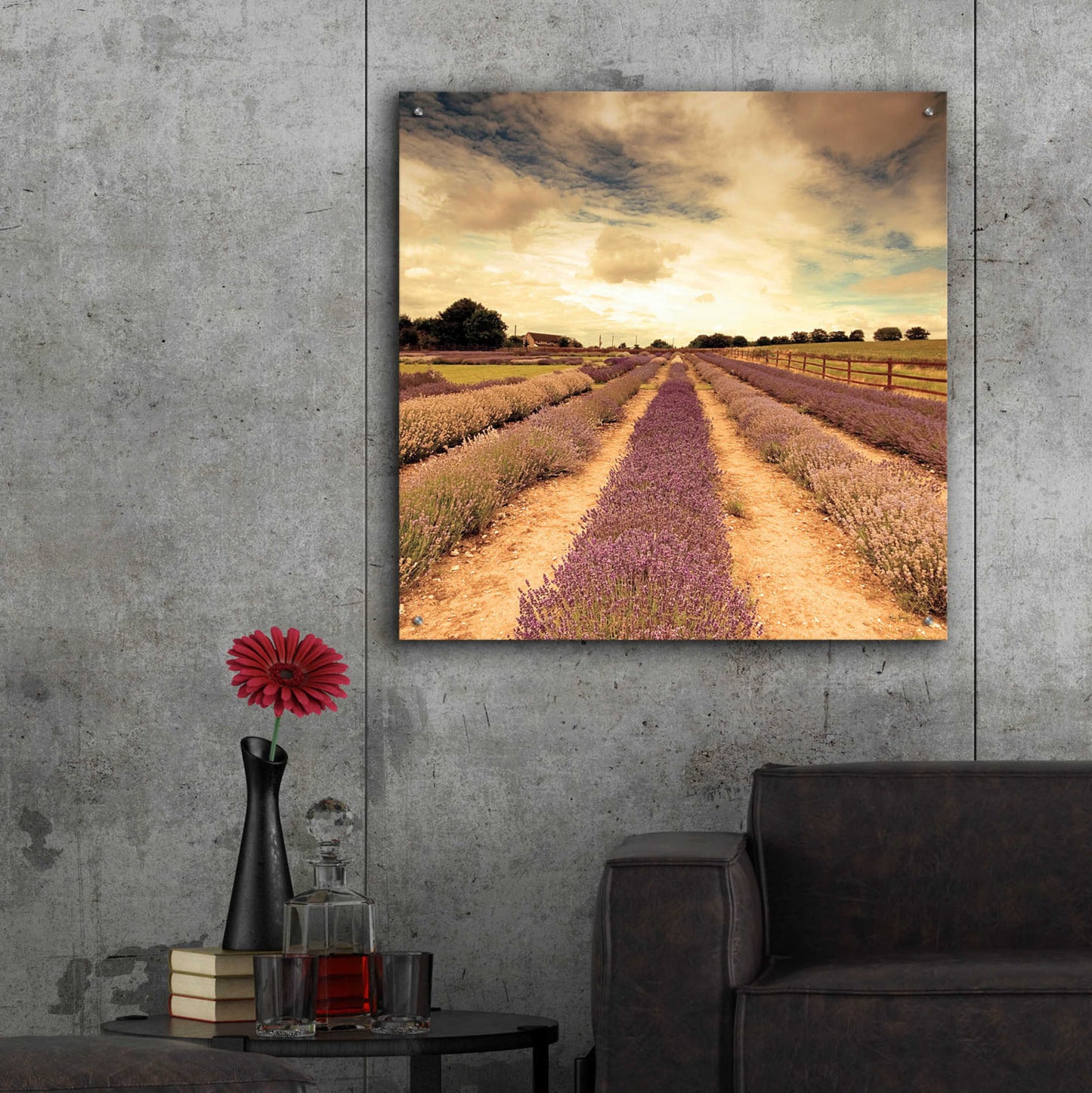 Epic Art 'Lavender Fields Forever' by Keri Bevan, Acrylic Glass Wall Art,36x36