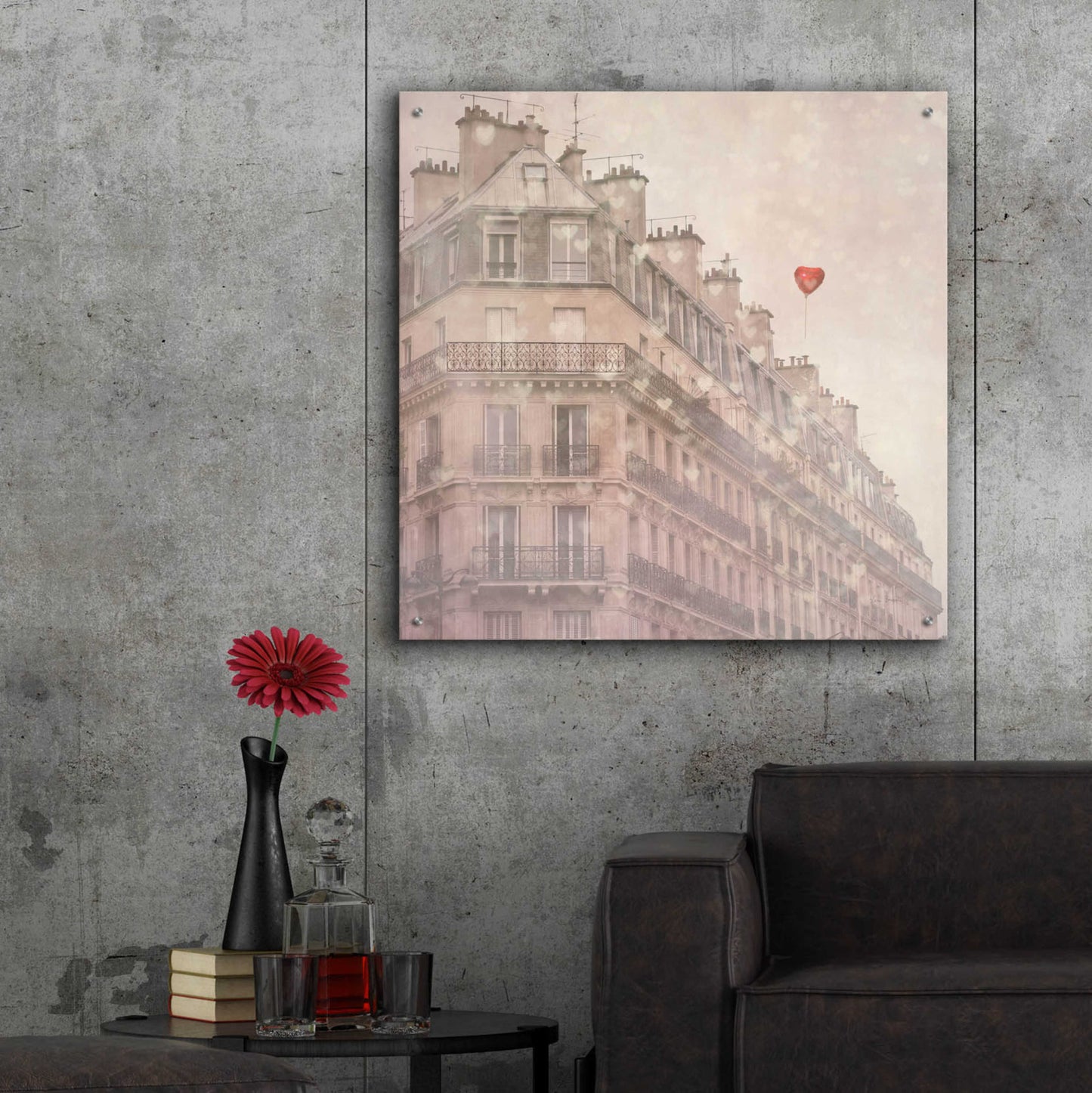 Epic Art 'Heart Paris' by Keri Bevan, Acrylic Glass Wall Art,36x36