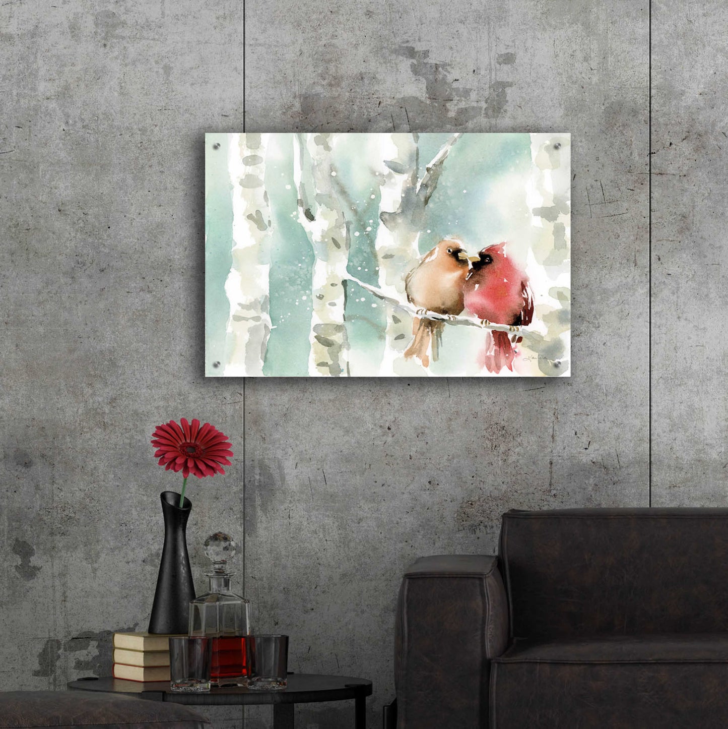 Epic Art 'Christmas Cardinals' by Katrina Pete, Acrylic Glass Wall Art,36x24