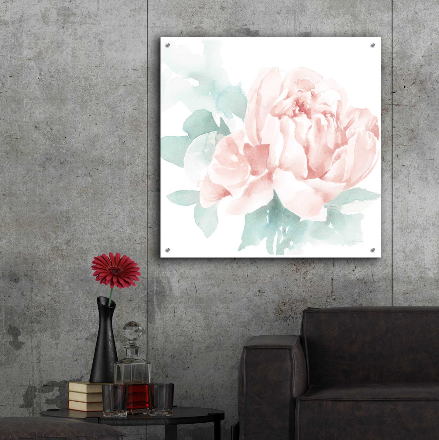 Epic Art 'Poetic Blooming I Pink' by Katrina Pete, Acrylic Glass Wall Art,36x36