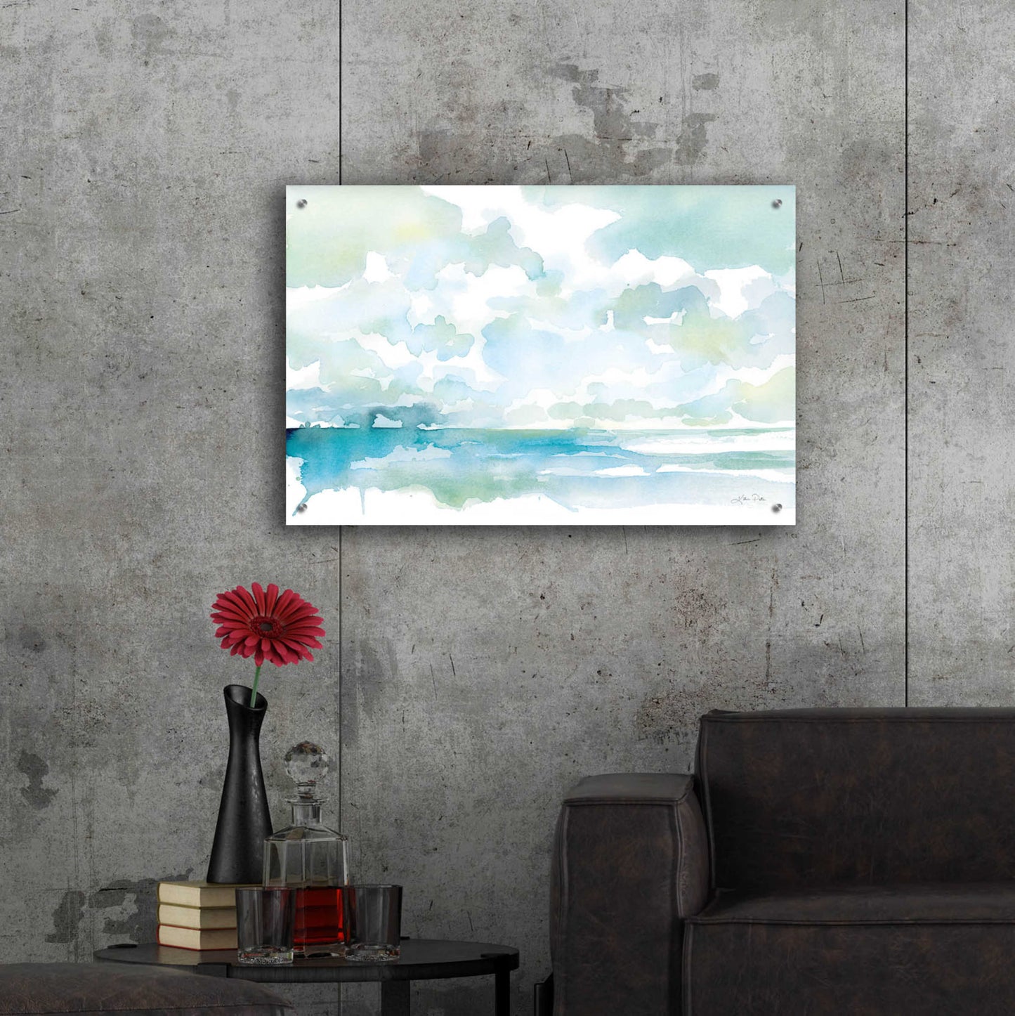 Epic Art 'Ocean Dreaming Pale Blue' by Katrina Pete, Acrylic Glass Wall Art,36x24