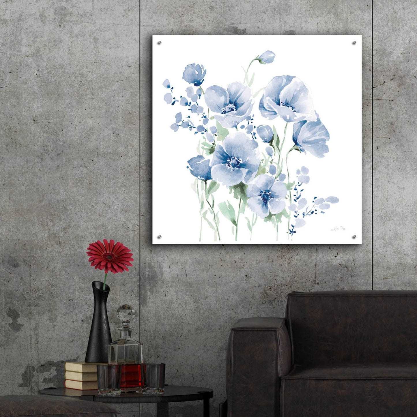 Epic Art 'Secret Garden Bouquet II Blue Light' by Katrina Pete, Acrylic Glass Wall Art,36x36