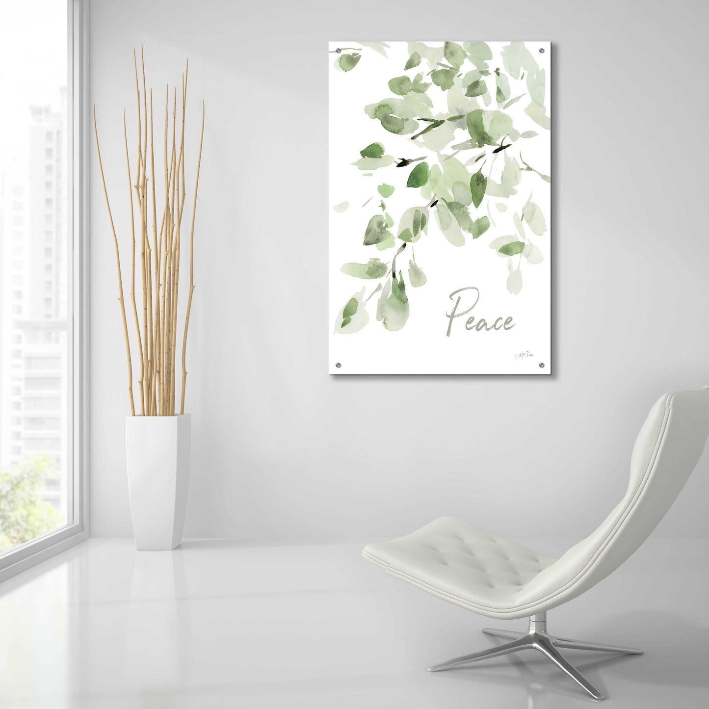 Epic Art 'Cascading Branches I Peace' by Katrina Pete, Acrylic Glass Wall Art,24x36