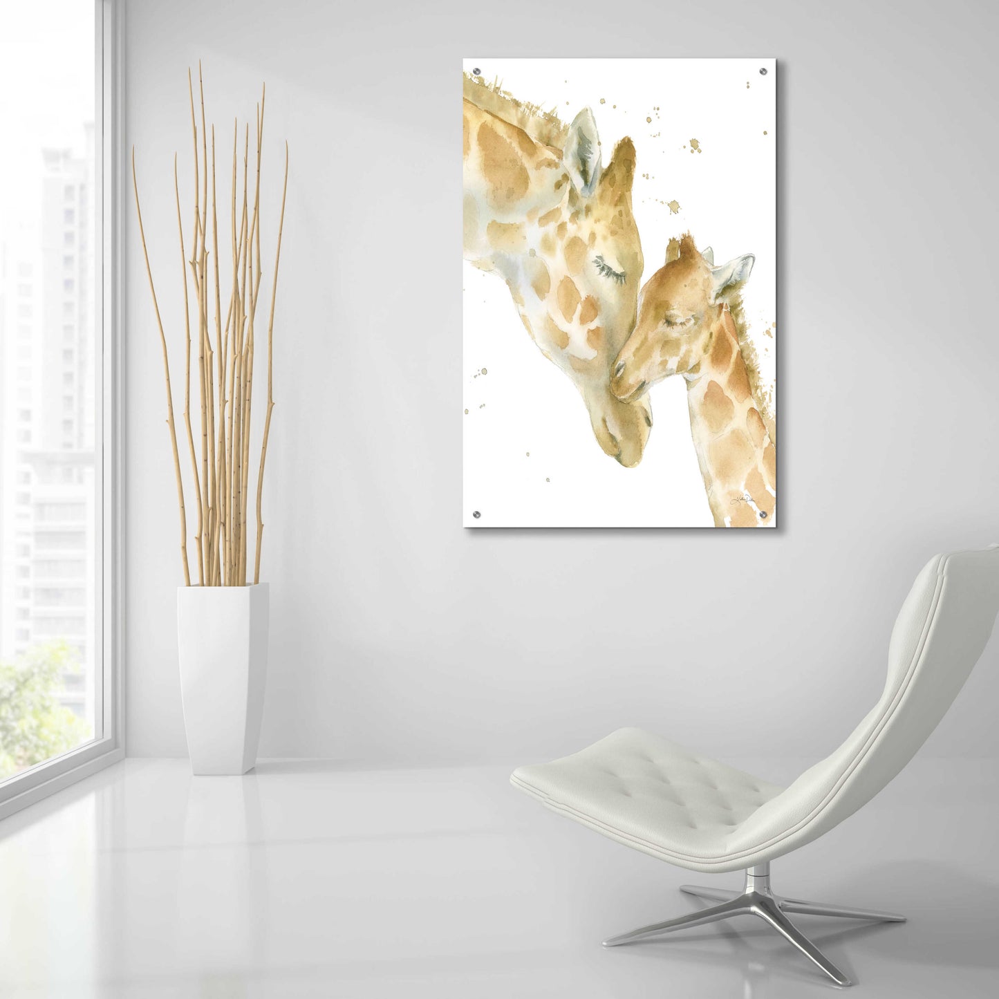 Epic Art 'Giraffe Love' by Katrina Pete, Acrylic Glass Wall Art,24x36