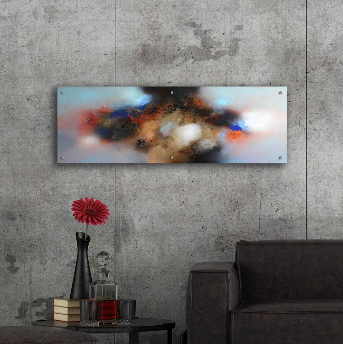Epic Art 'Into the blue' by Eelco Maan, Acrylic Glass Wall Art,48x16