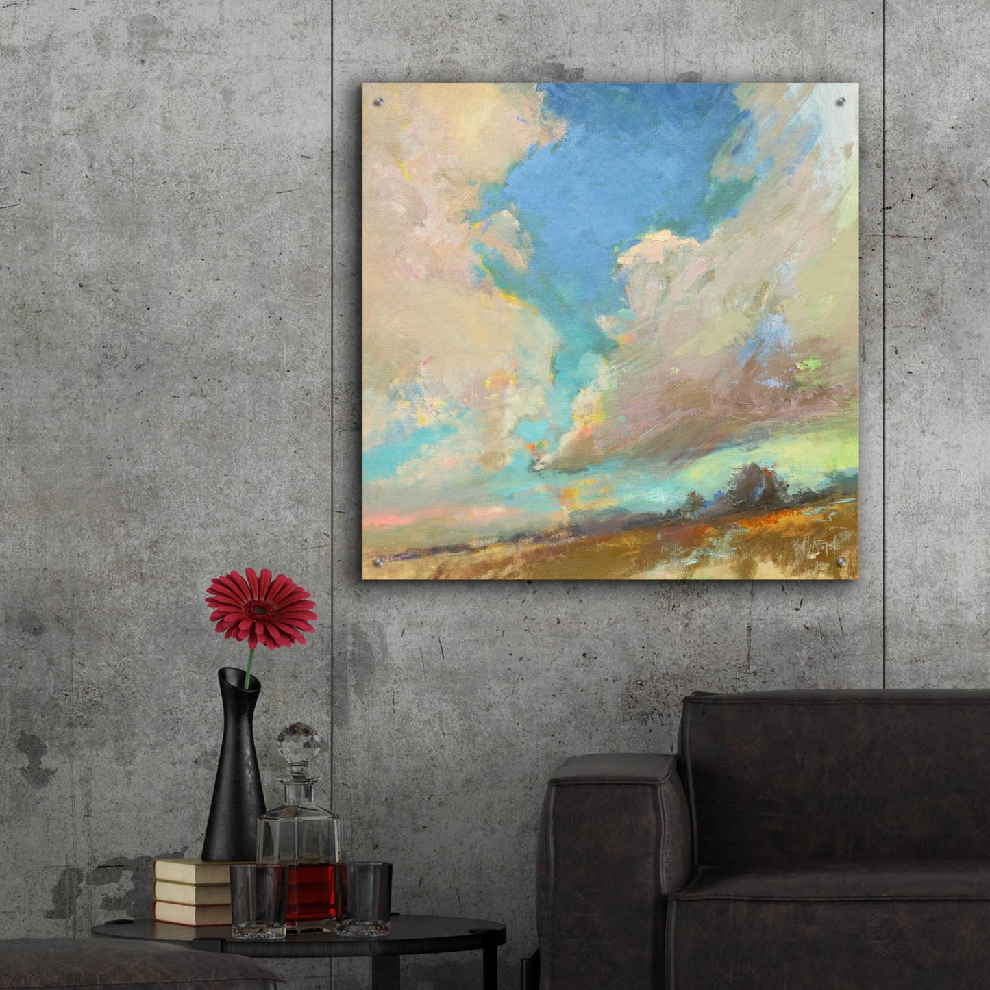 Epic Art 'Clouds Got in My Way' by Beth Forst, Acrylic Glass Wall Art,36x36
