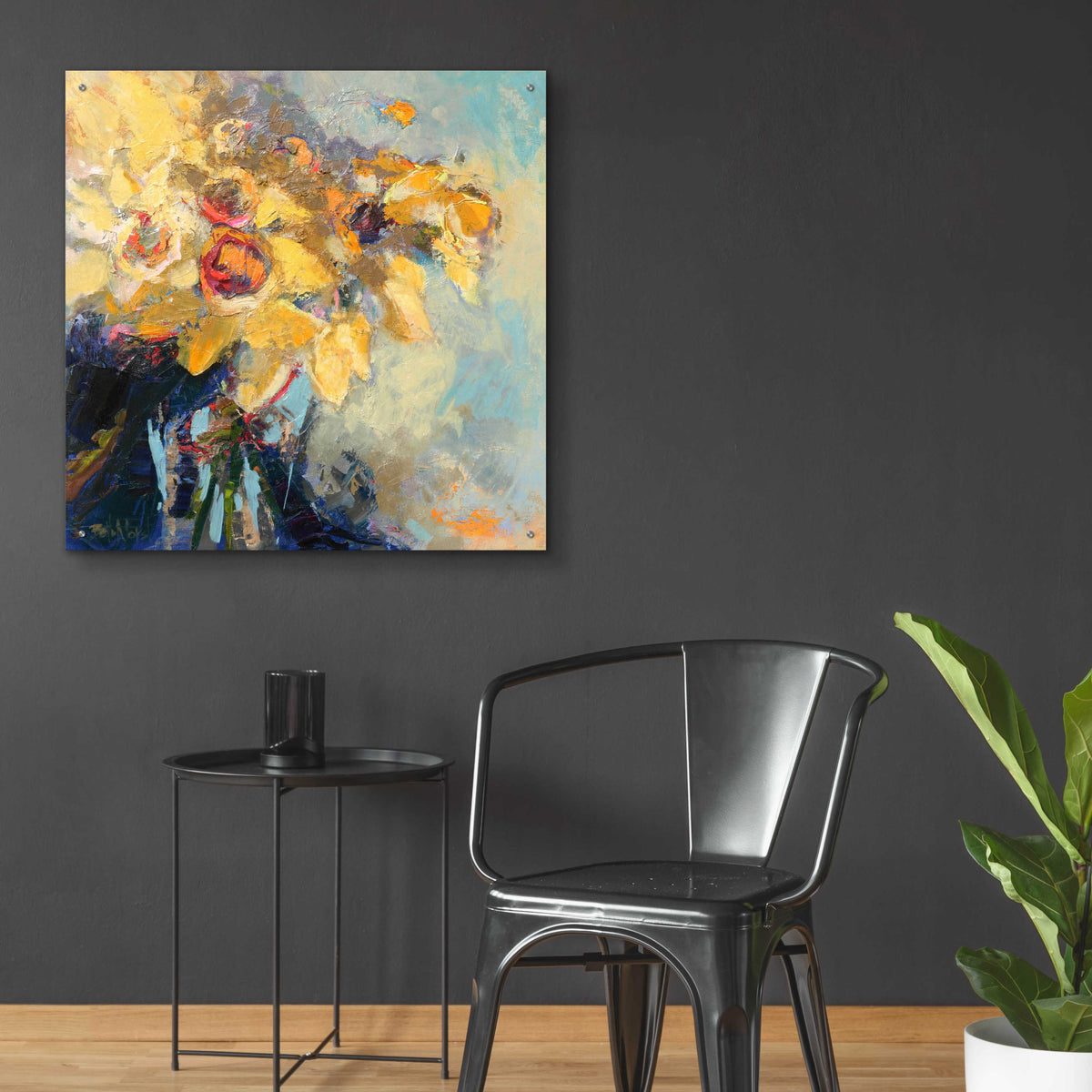 Epic Art 'Daffy Do' by Beth Forst, Acrylic Glass Wall Art,36x36