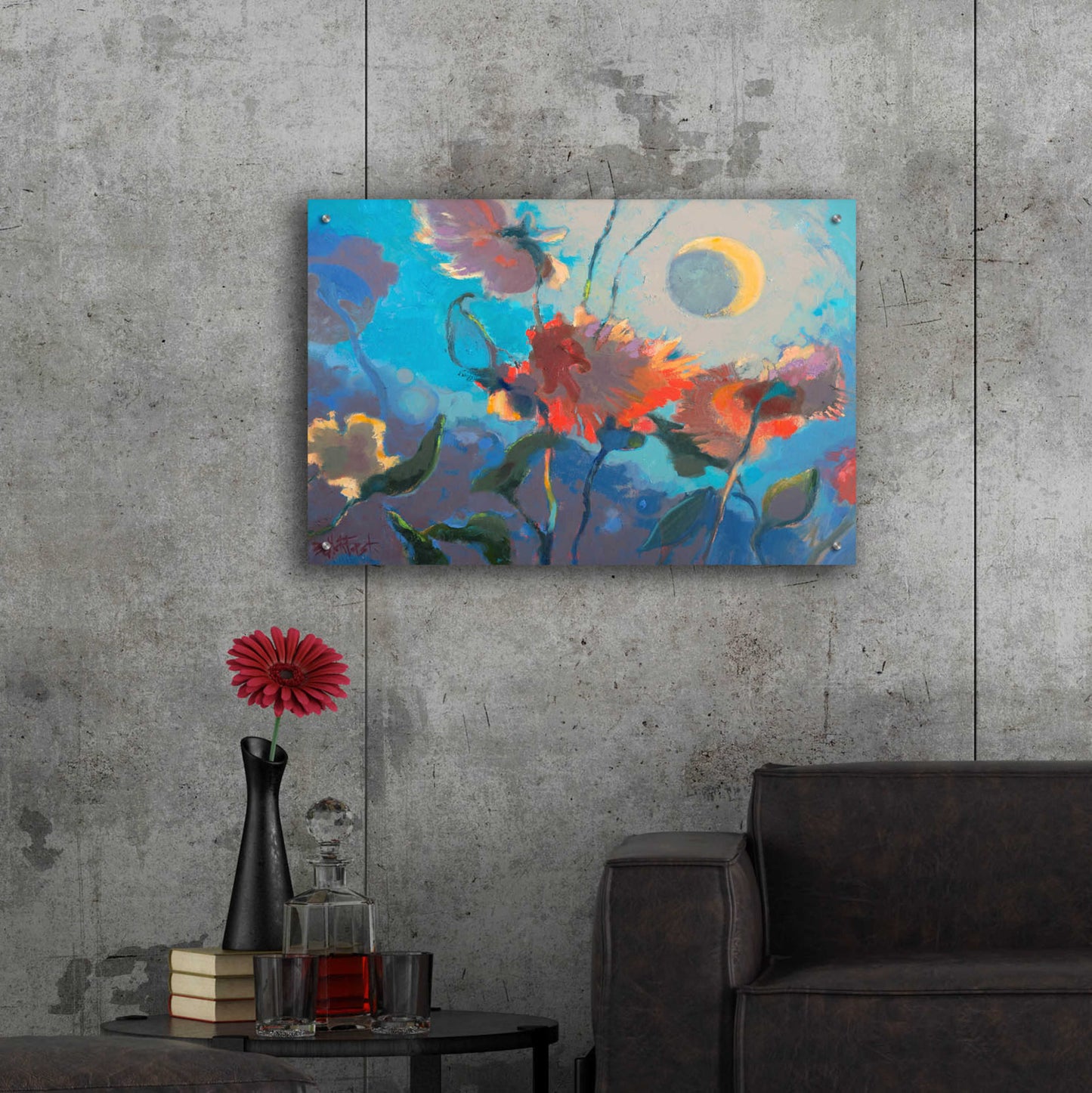 Epic Art 'Dahlia Moonglow' by Beth Forst, Acrylic Glass Wall Art,36x24