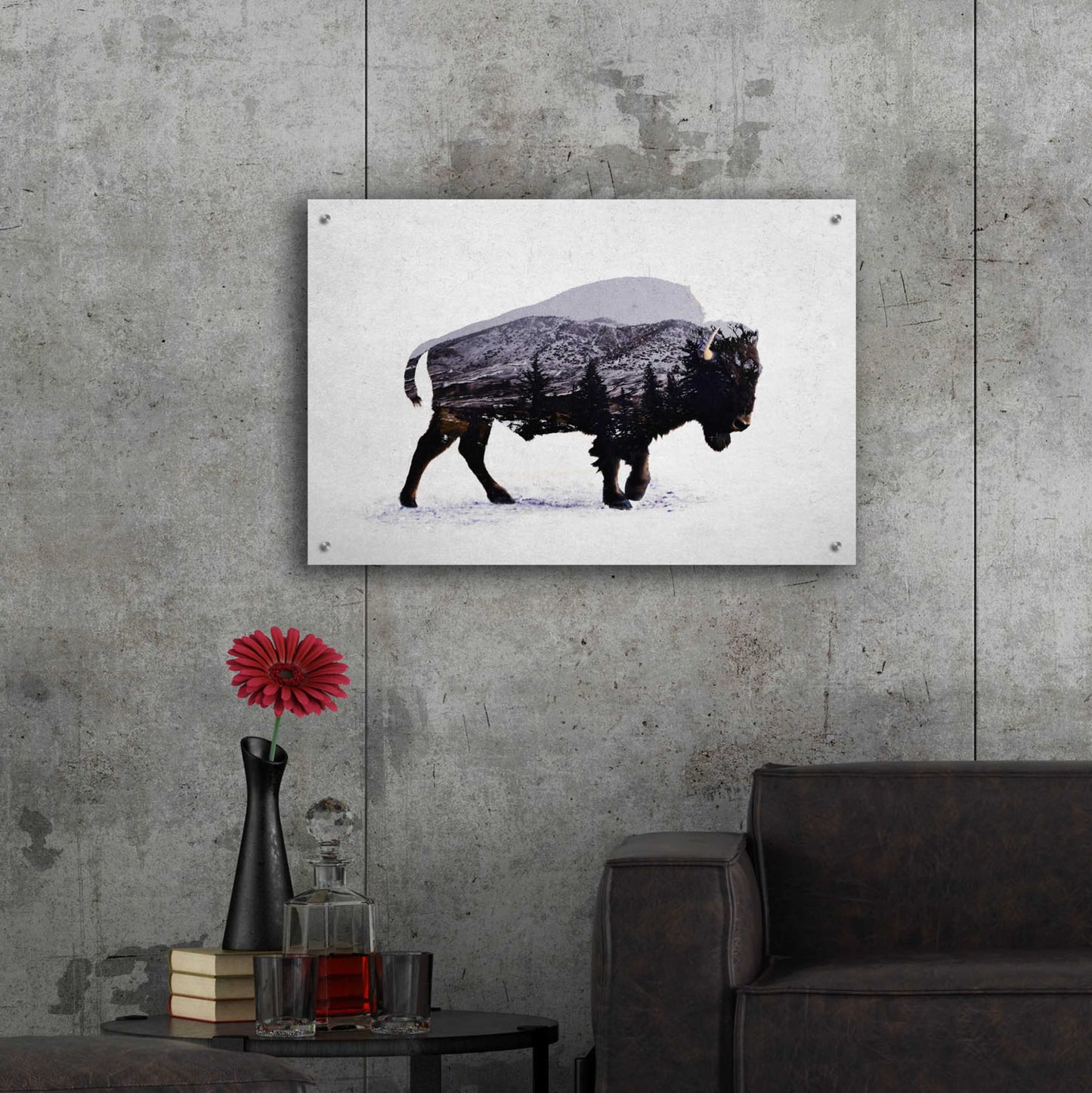 Epic Art 'The American Bison' by Davies Babies, Acrylic Glass Wall Art,36x24