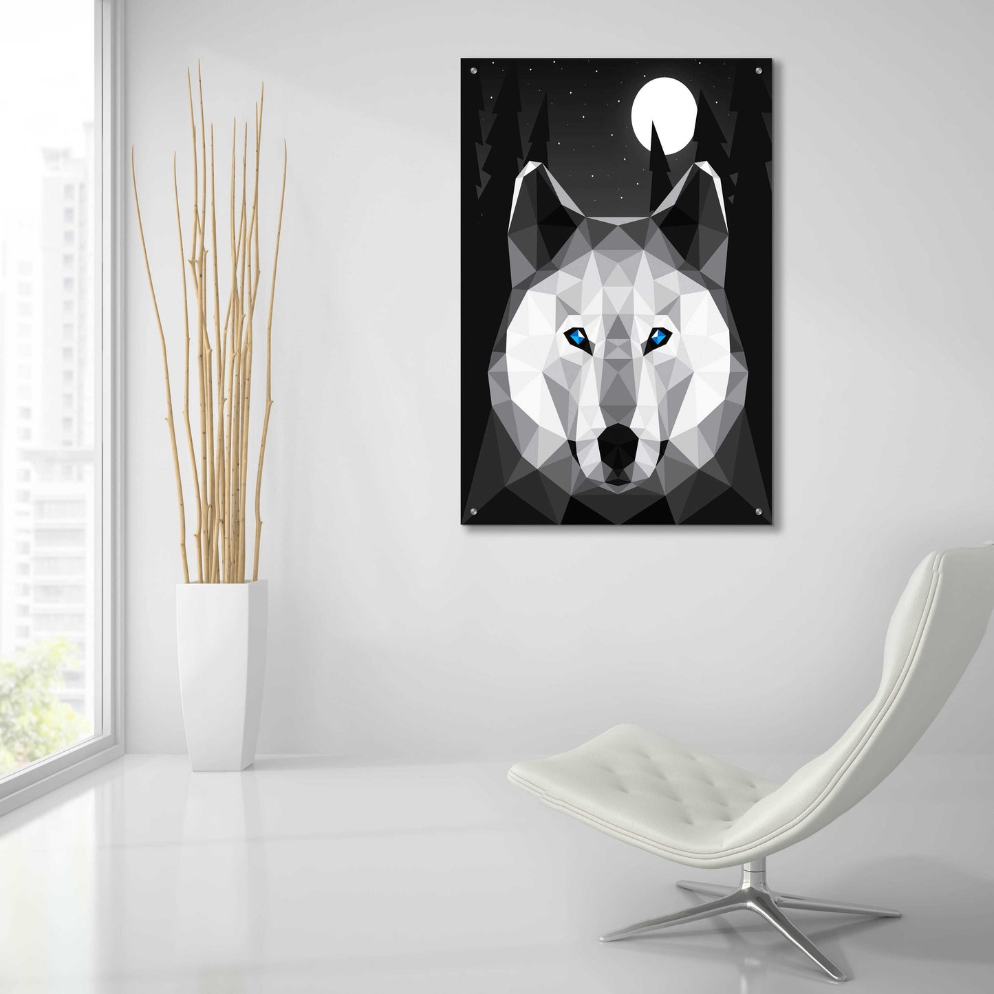 Epic Art 'Tundra Wolf' by Davies Babies, Acrylic Glass Wall Art,24x36