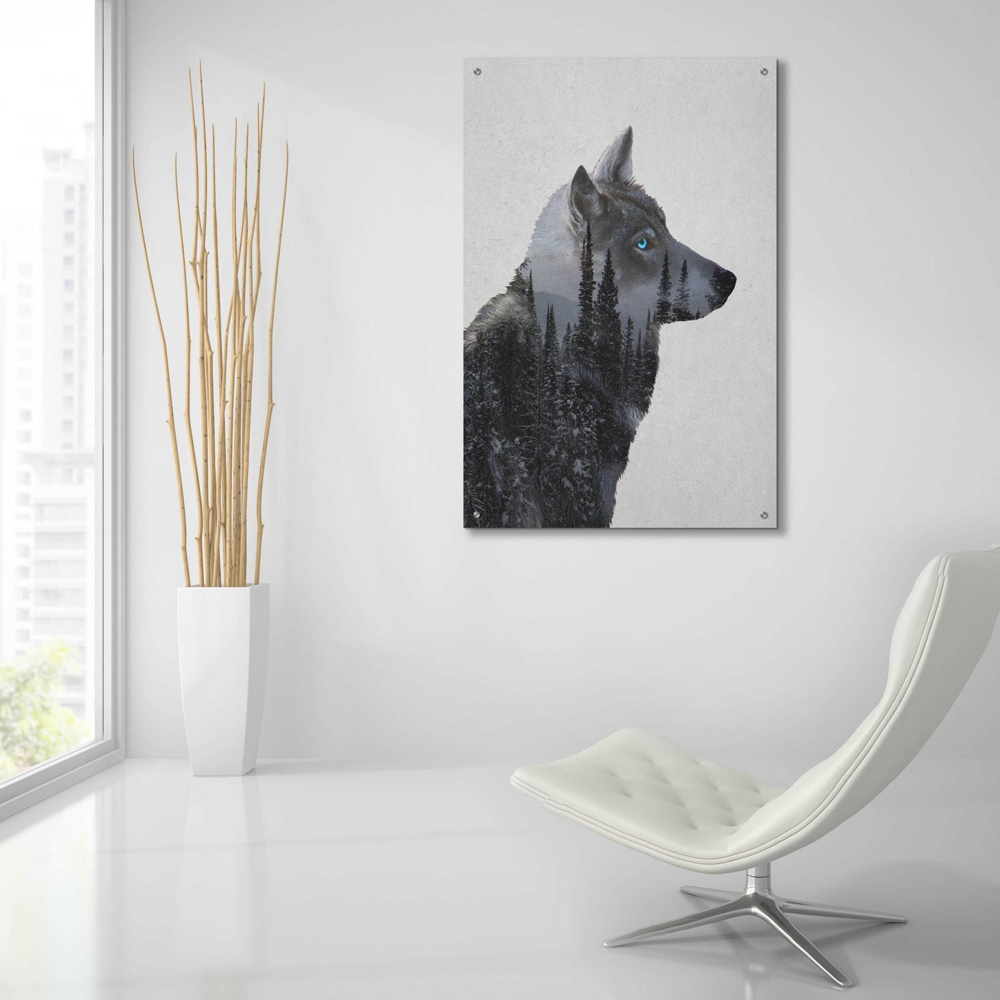 Epic Art 'Winter Wolf' by Davies Babies, Acrylic Glass Wall Art,24x36