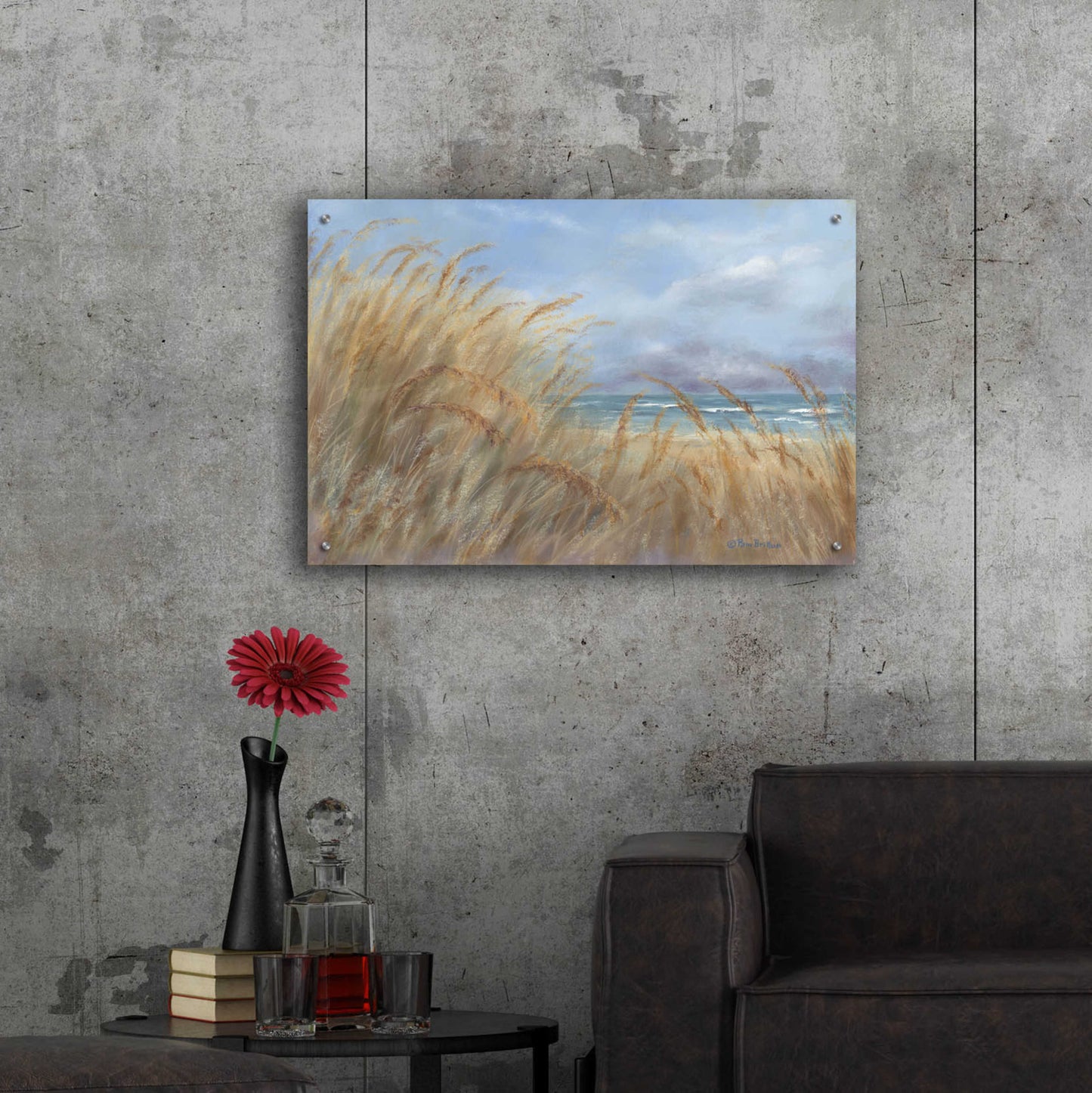 Epic Art 'Windy Day at the Shore ' by Pam Britton, Acrylic Glass Wall Art,36x24