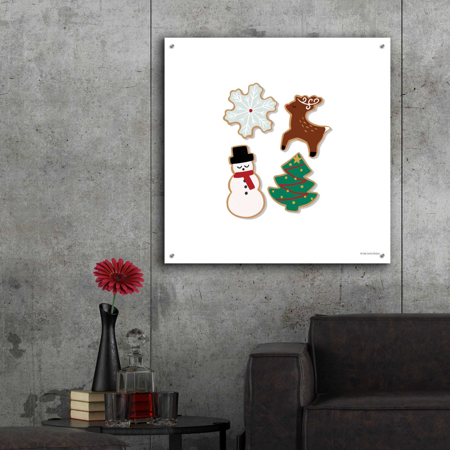 Epic Art 'Christmas Cookies' by Lady Louise Designs, Acrylic Glass Wall Art,36x36