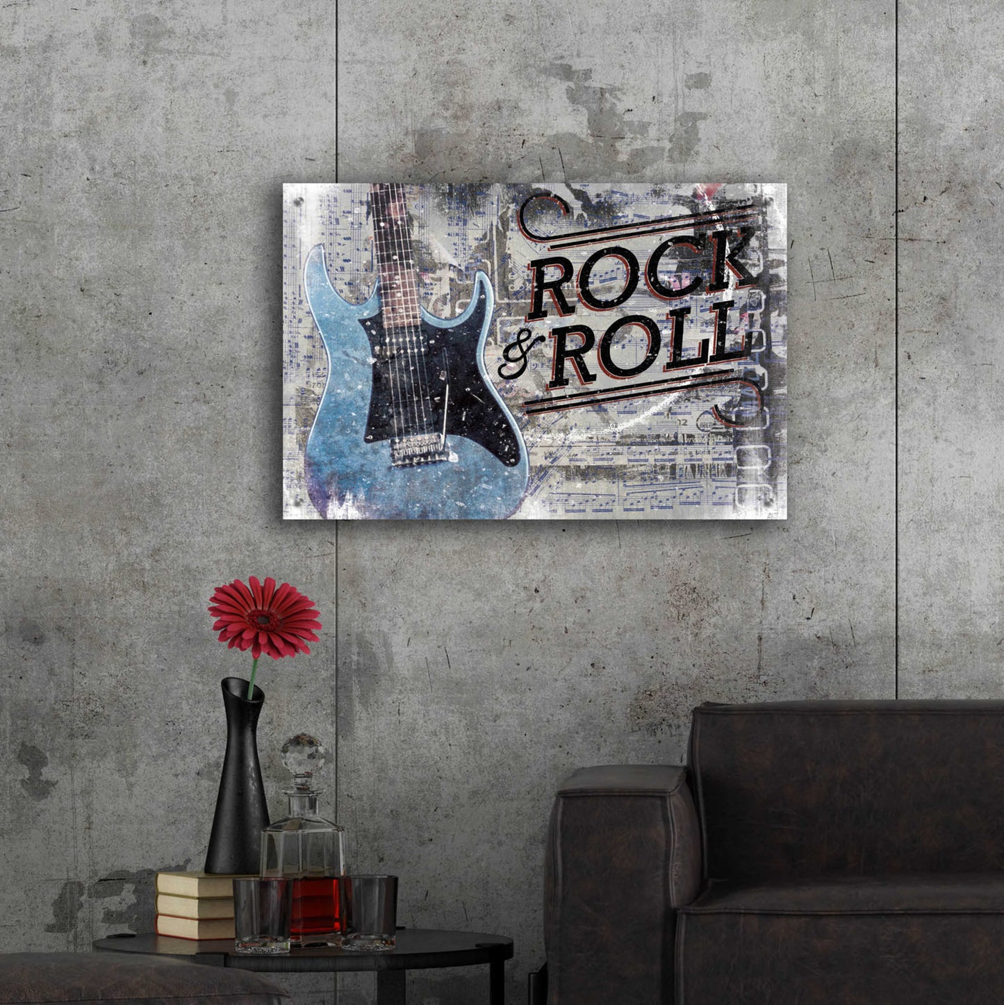 Epic Art 'Rock & Roll Guitar' by Cloverfield & Co, Acrylic Glass Wall Art,36x24