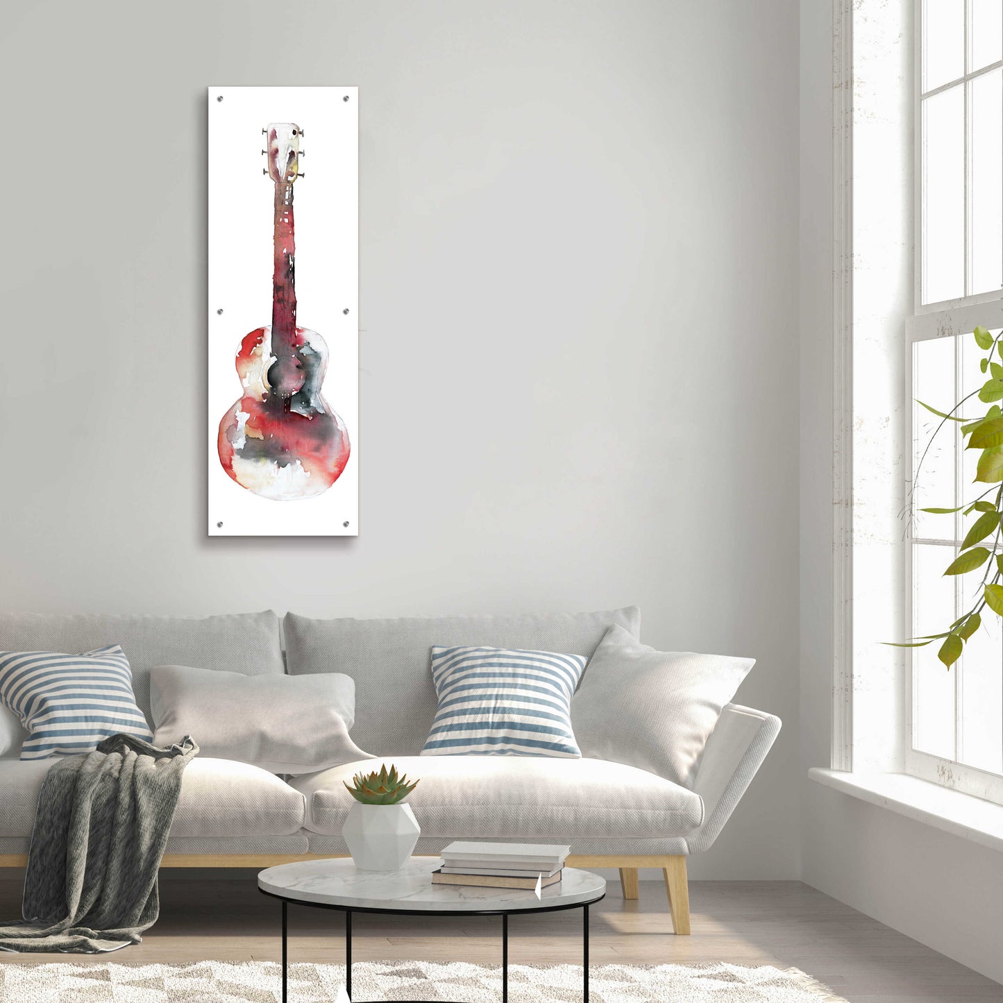 Epic Art 'Red Rocker' by Cloverfield & Co, Acrylic Glass Wall Art,16x48