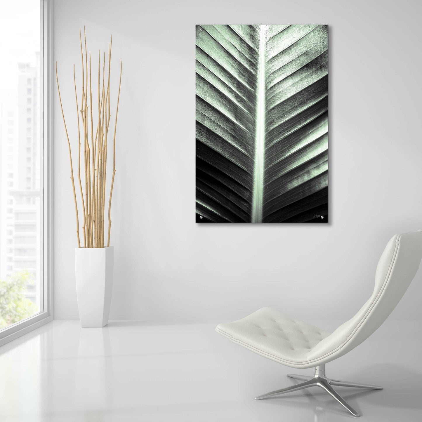 Epic Art 'Leaf Lines' by Donnie Quillen, Acrylic Glass Wall Art,24x36