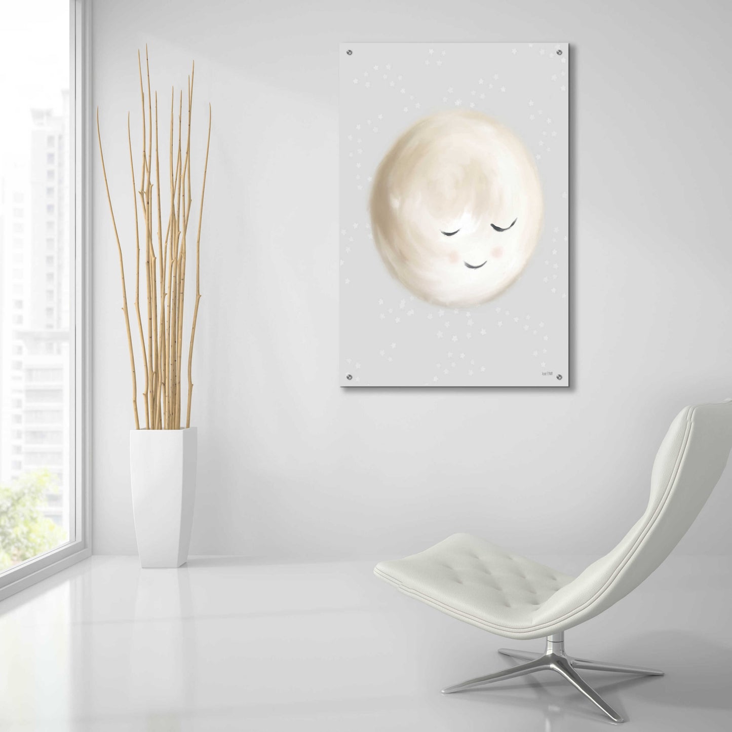 Epic Art 'Happy Little Moon I ' by House Fenway, Acrylic Glass Wall Art,24x36
