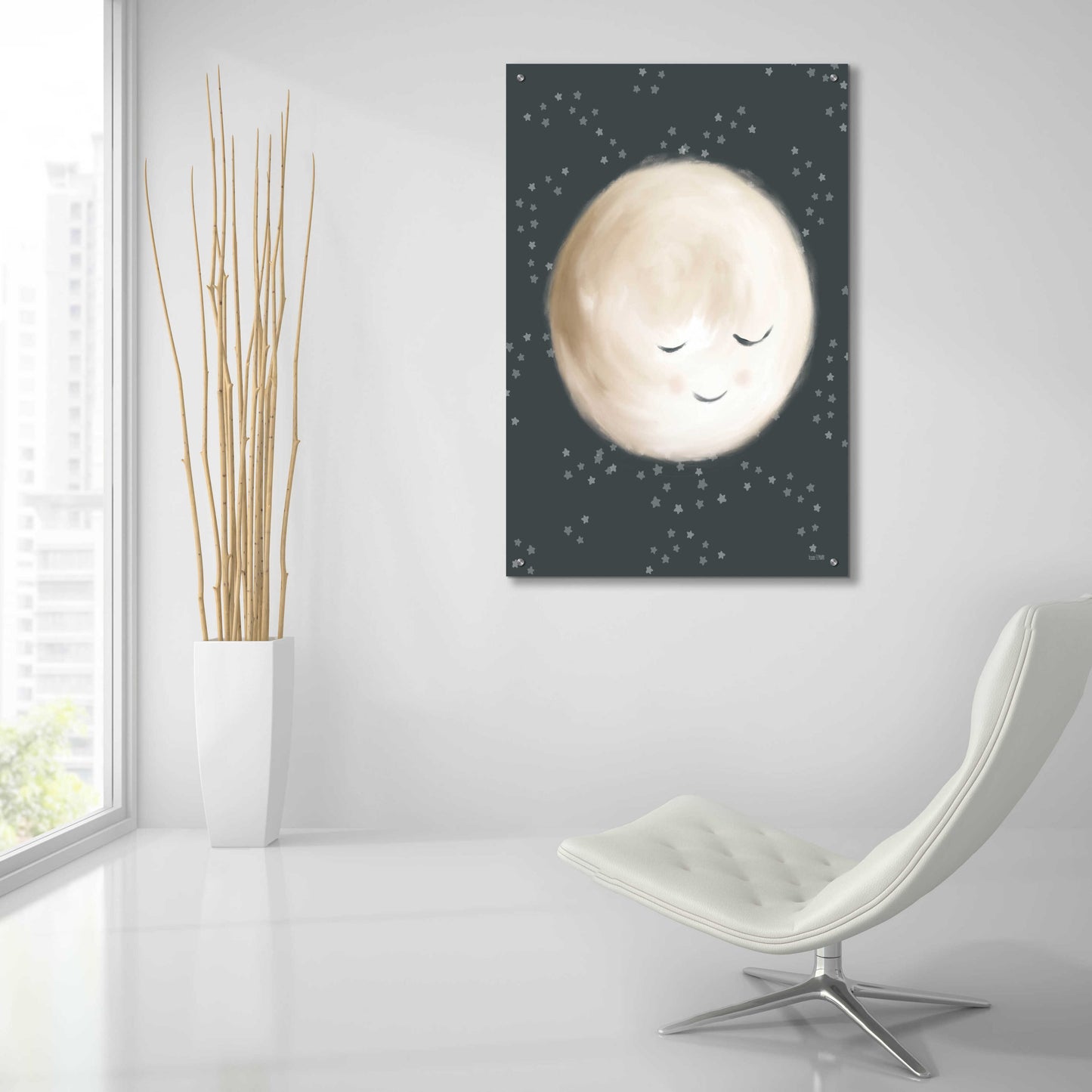 Epic Art 'Happy Little Moon II ' by House Fenway, Acrylic Glass Wall Art,24x36