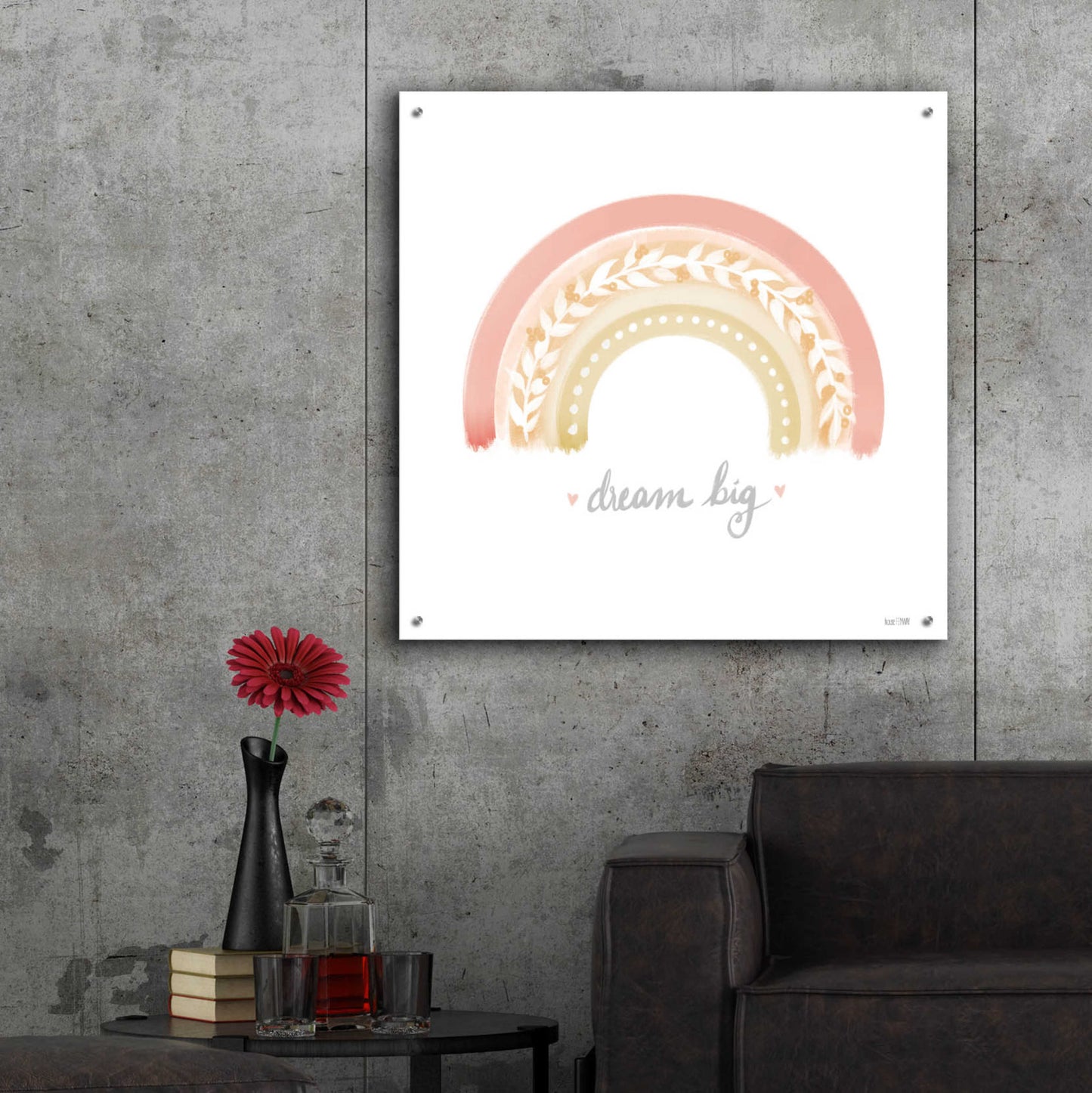 Epic Art 'Dream Big Rainbow ' by House Fenway, Acrylic Glass Wall Art,36x36