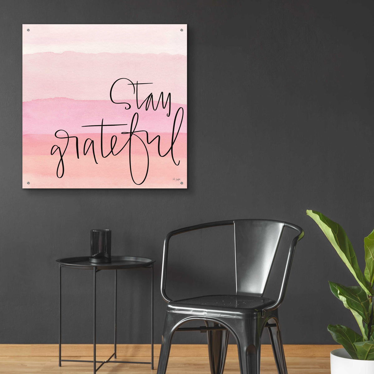 Epic Art 'Stay Grateful ' by Jaxn Blvd., Acrylic Glass Wall Art,36x36