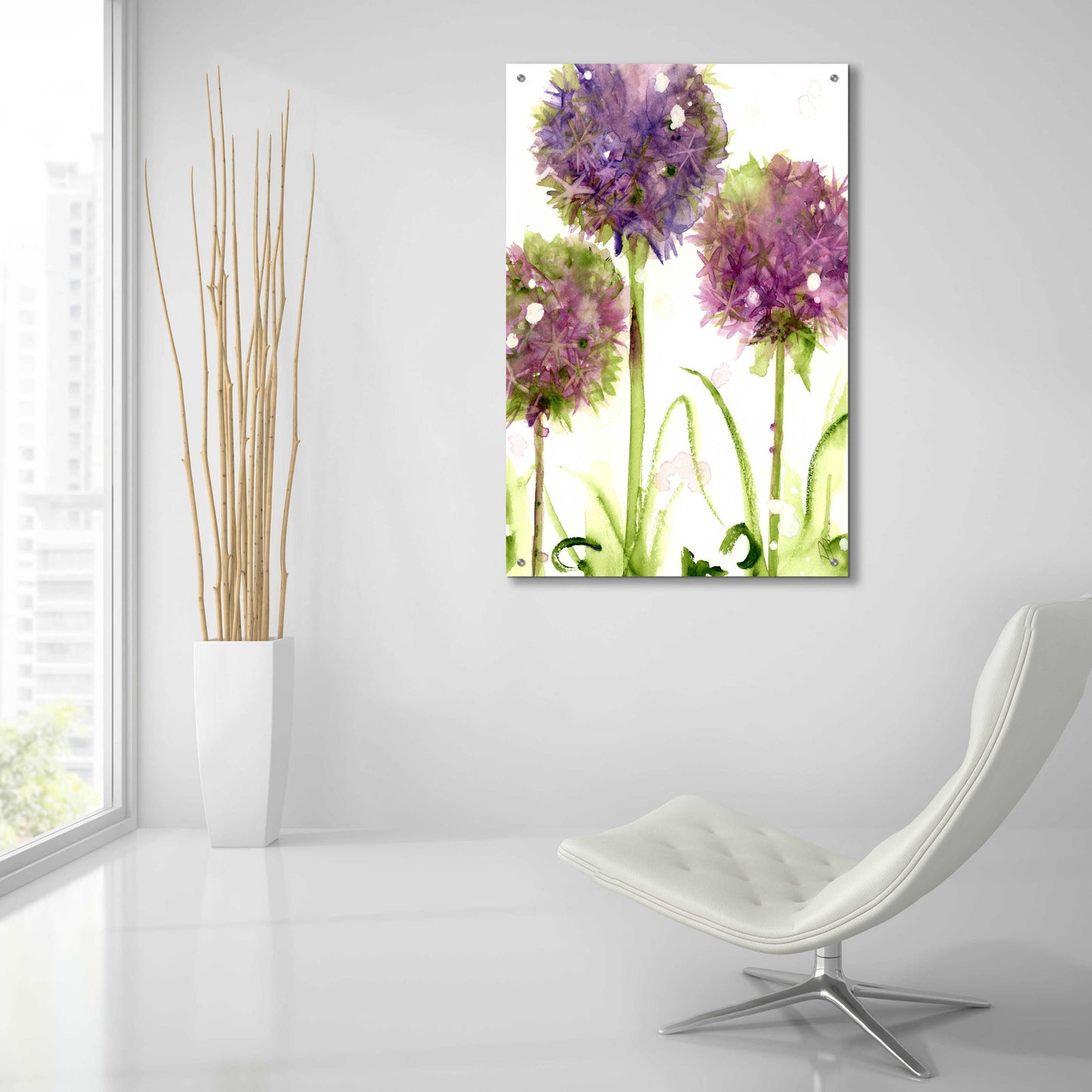 Epic Art 'Alliums' by Dawn Derman, Acrylic Glass Wall Art,24x36