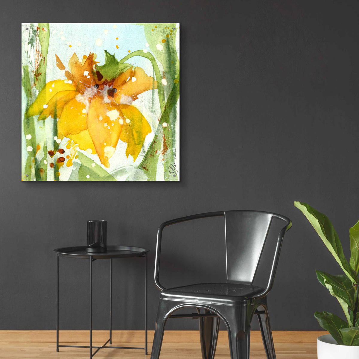 Epic Art 'Daffodil' by Dawn Derman, Acrylic Glass Wall Art,36x36