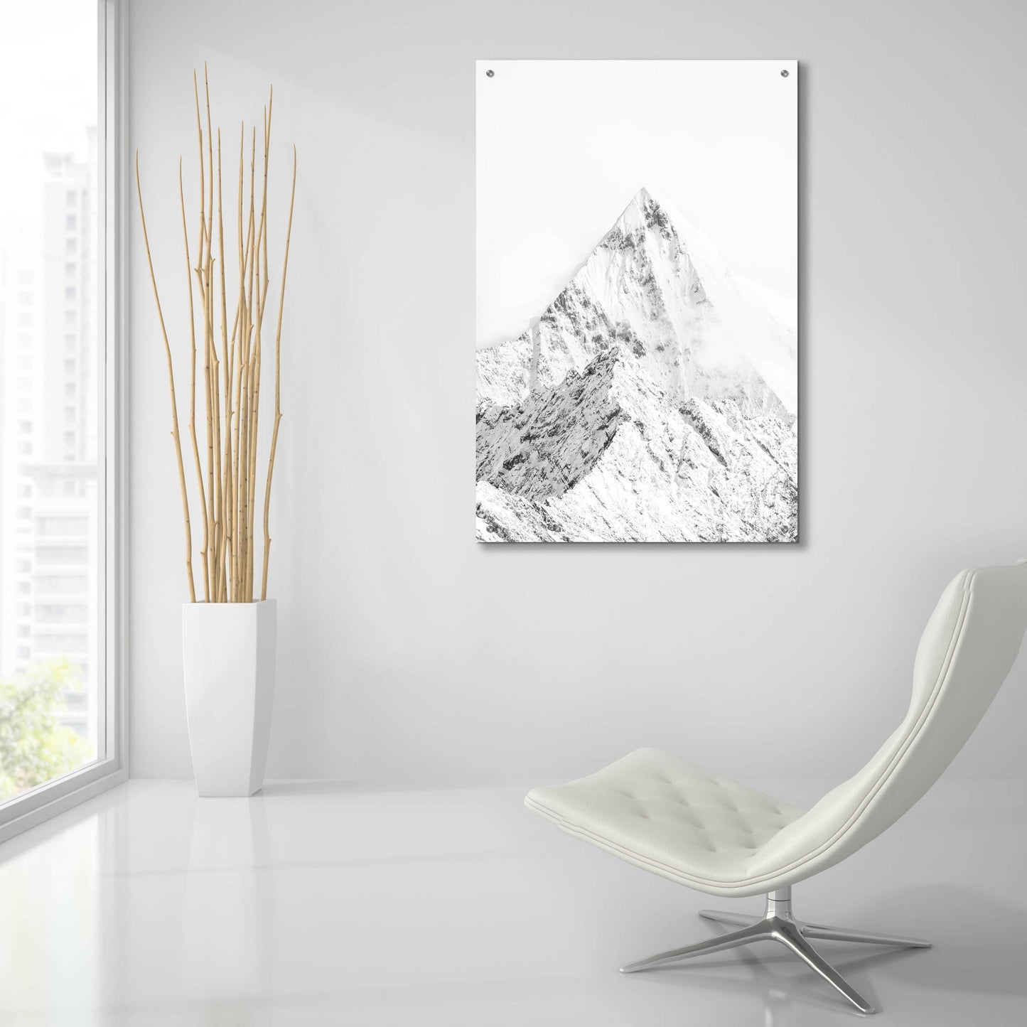 Epic Art 'Mountain Top White' by Design Fabrikken, Acrylic Glass Wall Art,24x36