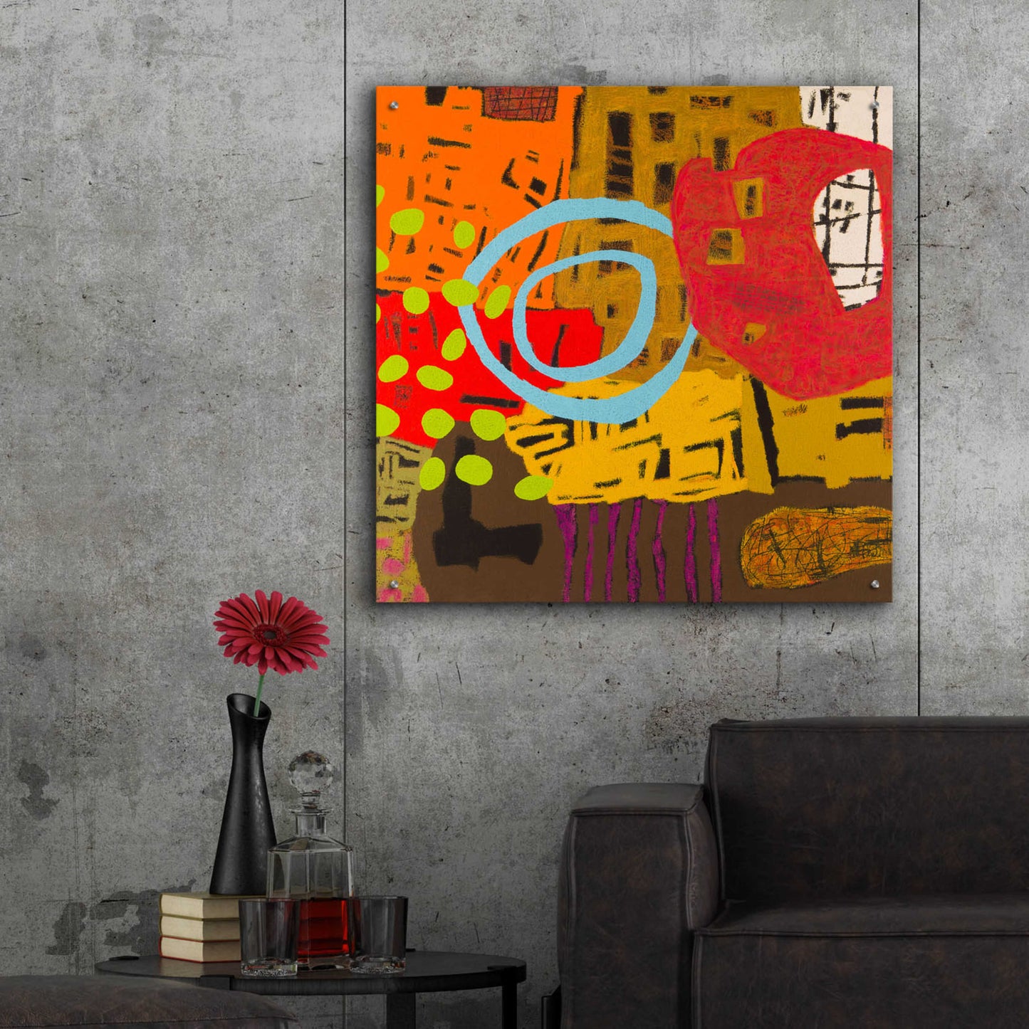 Epic Art 'Conversations in the Abstract 28' by Downs, Acrylic Glass Wall Art,36x36