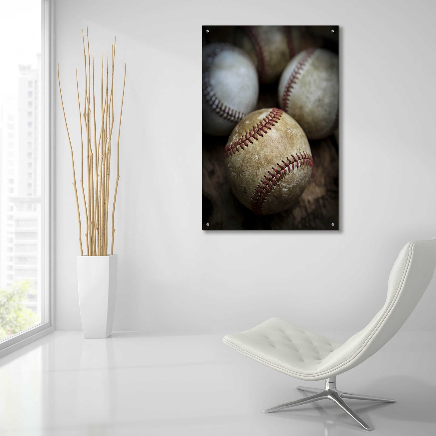 Epic Art 'Old Baseball' by Edward M. Fielding, Acrylic Glass Wall Art,24x36