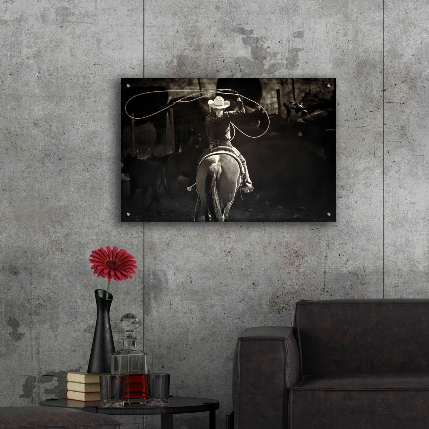 Epic Art 'American Cowgirl' by Lisa Dearing, Acrylic Glass Wall Art,36x24