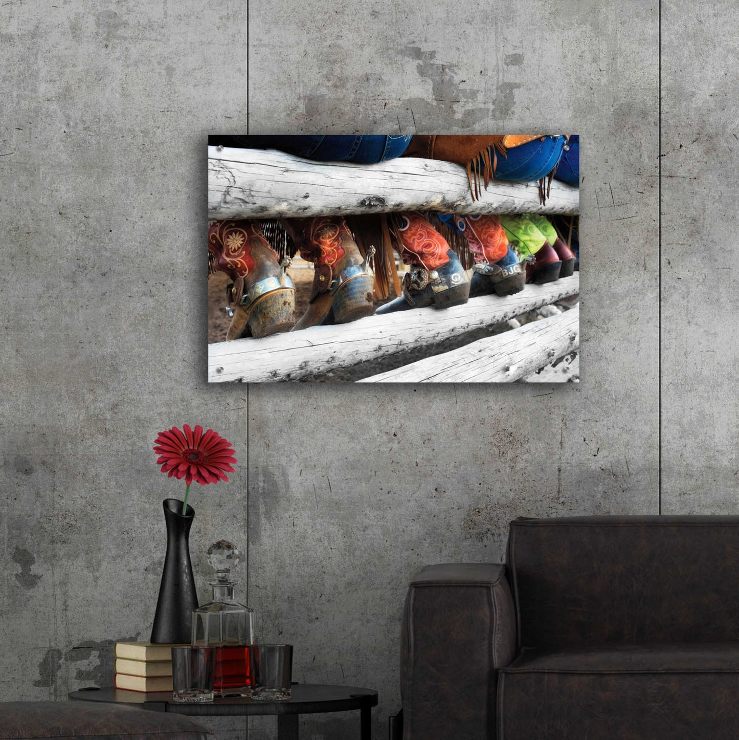 Epic Art 'Boots & Spurs' by Lisa Dearing, Acrylic Glass Wall Art,36x24