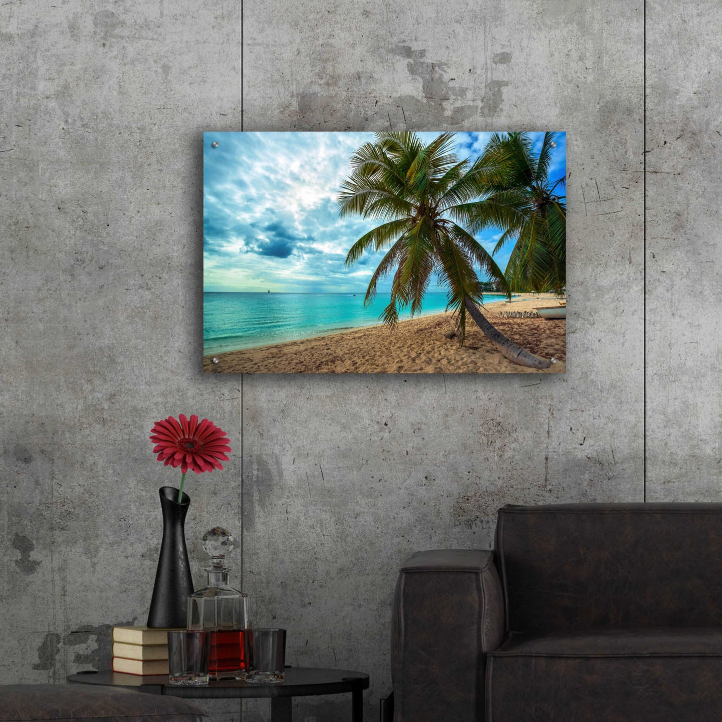 Epic Art 'Palm Tree Dreams' by Lizzy Davis, Acrylic Glass Wall Art,36x24