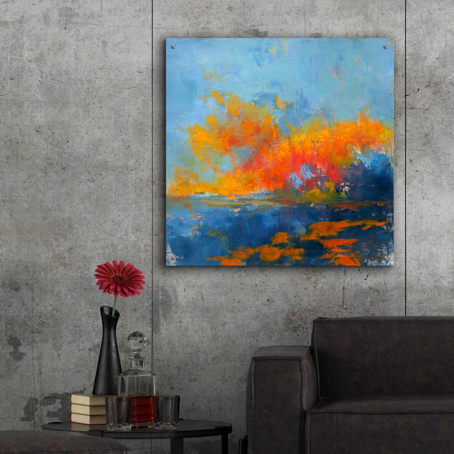 Epic Art 'Blue on Blue' by Patrick Dennis, Acrylic Glass Wall Art,36x36