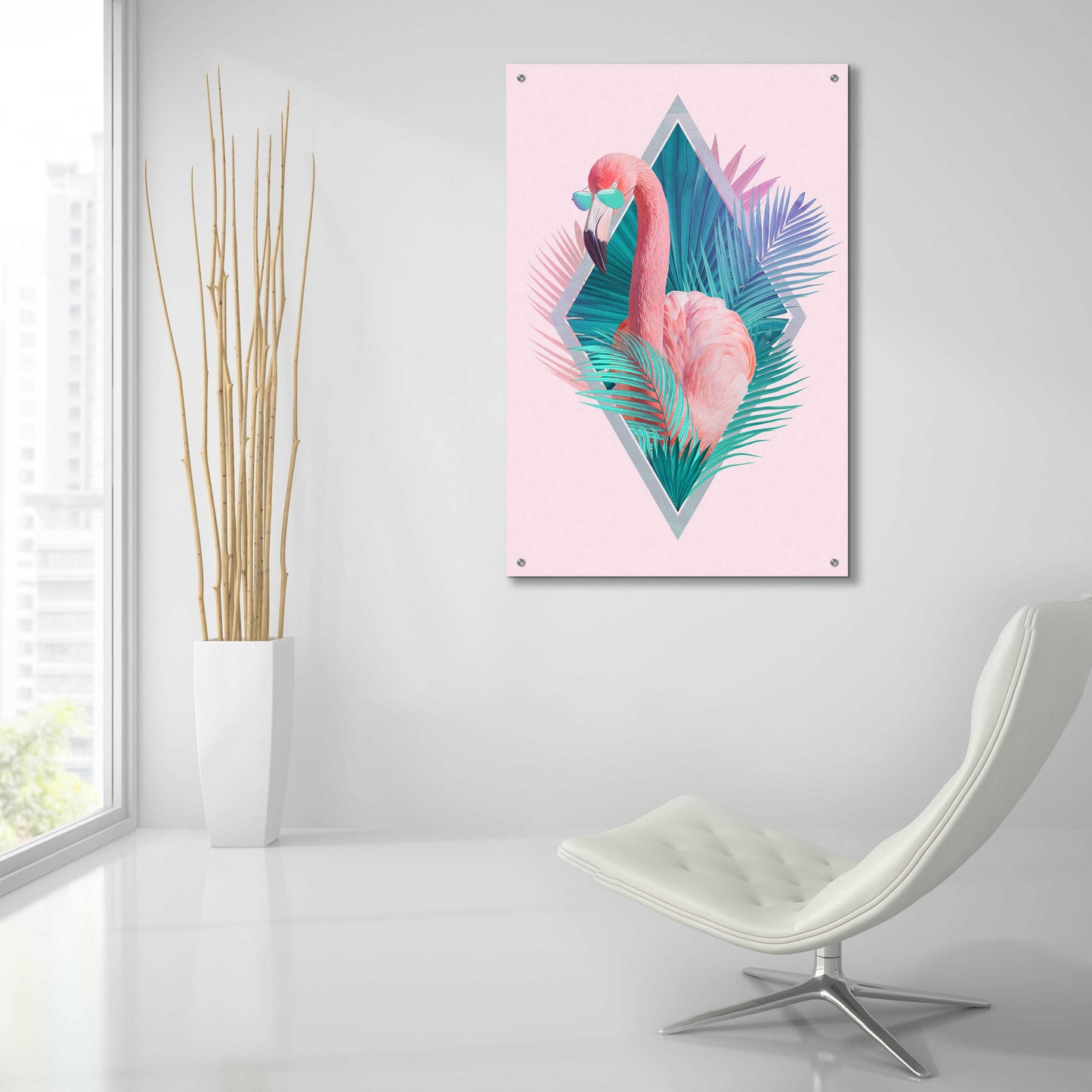 Epic Art 'Tropical Leaves' by Robert Farkas, Acrylic Glass Wall Art,24x36