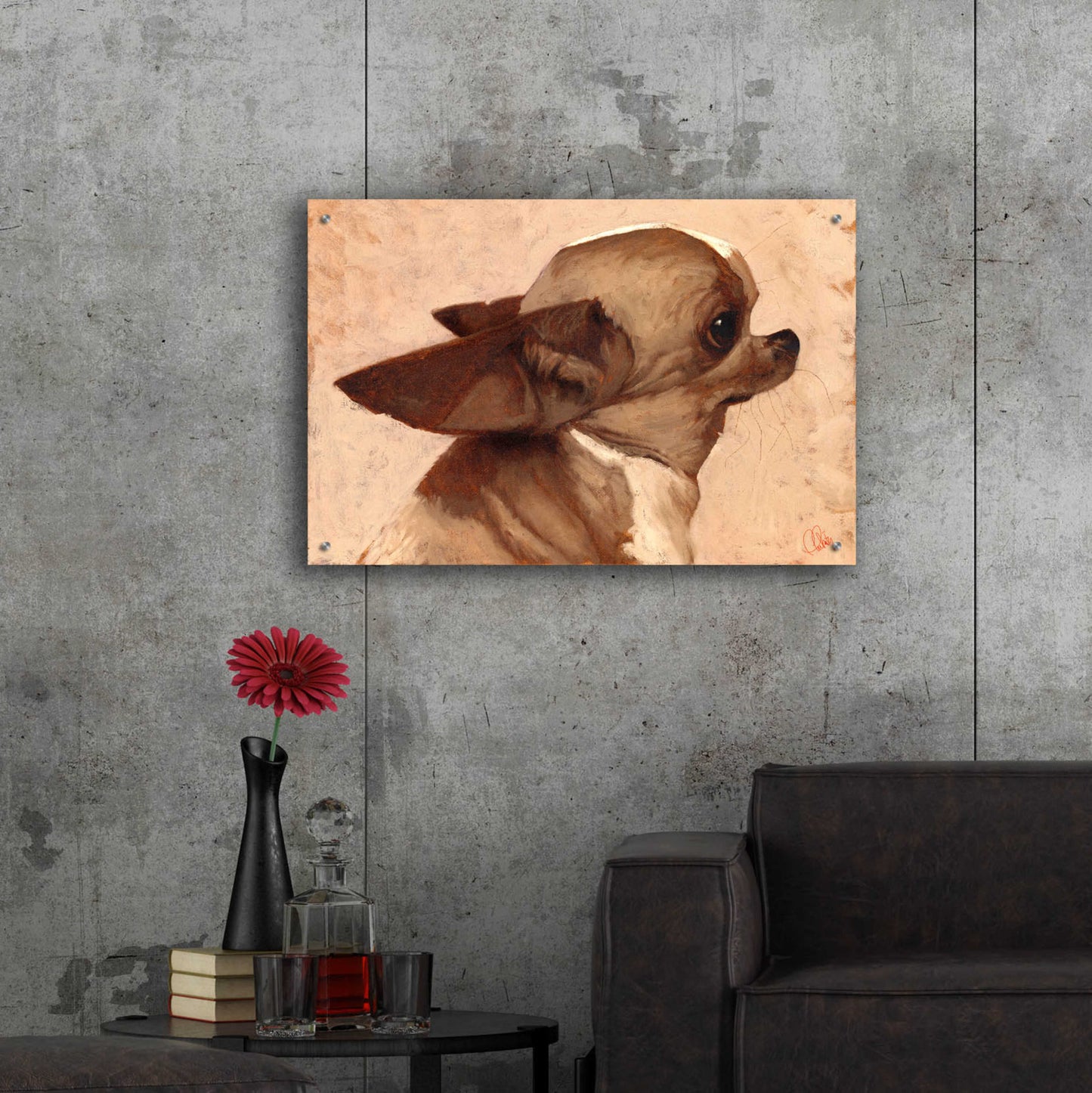 Epic Art 'Profile-Chihuahua' by Thomas Fluharty, Acrylic Glass Wall Art,36x24