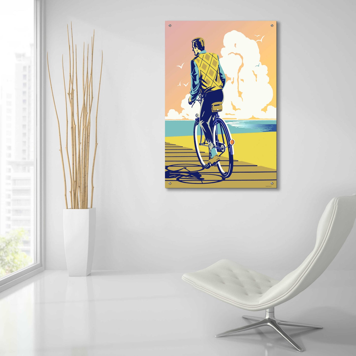 Epic Art 'Beach Bike' by David Chestnutt, Acrylic Glass Wall Art,24x36
