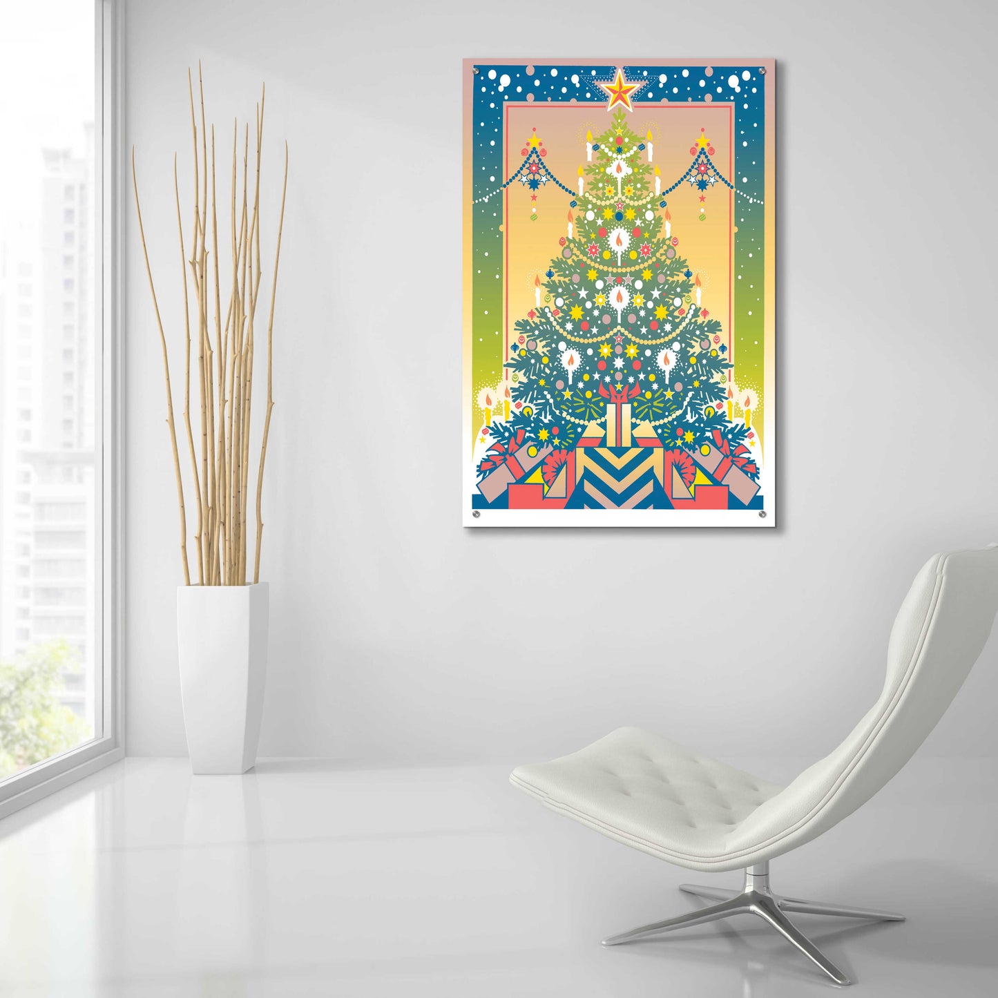 Epic Art 'Christmas Tree' by David Chestnutt, Acrylic Glass Wall Art,24x36